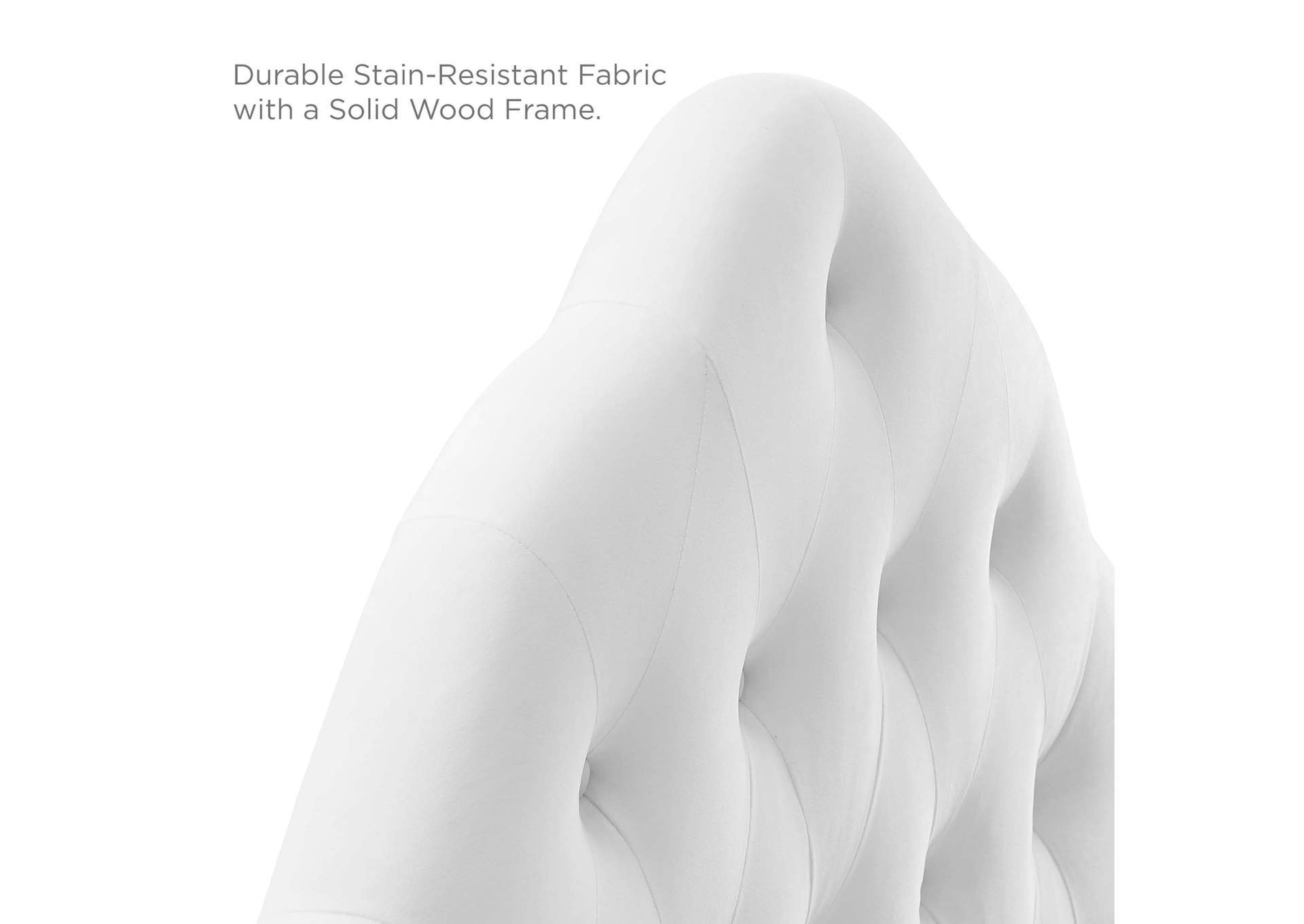 Sovereign White Queen Diamond Tufted Performance Velvet Headboard,Modway