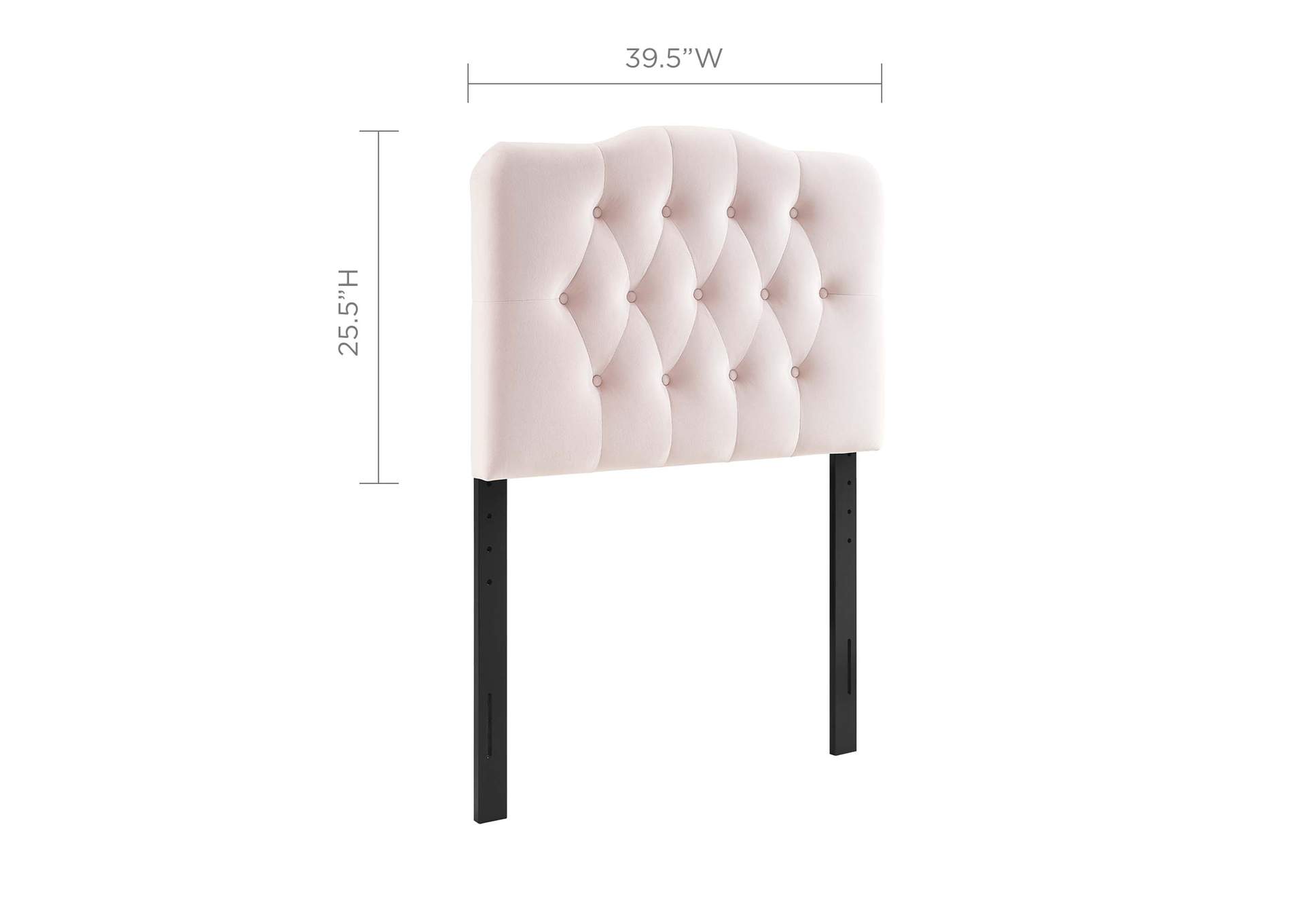 Annabel Pink Twin Diamond Tufted Performance Velvet Headboard,Modway