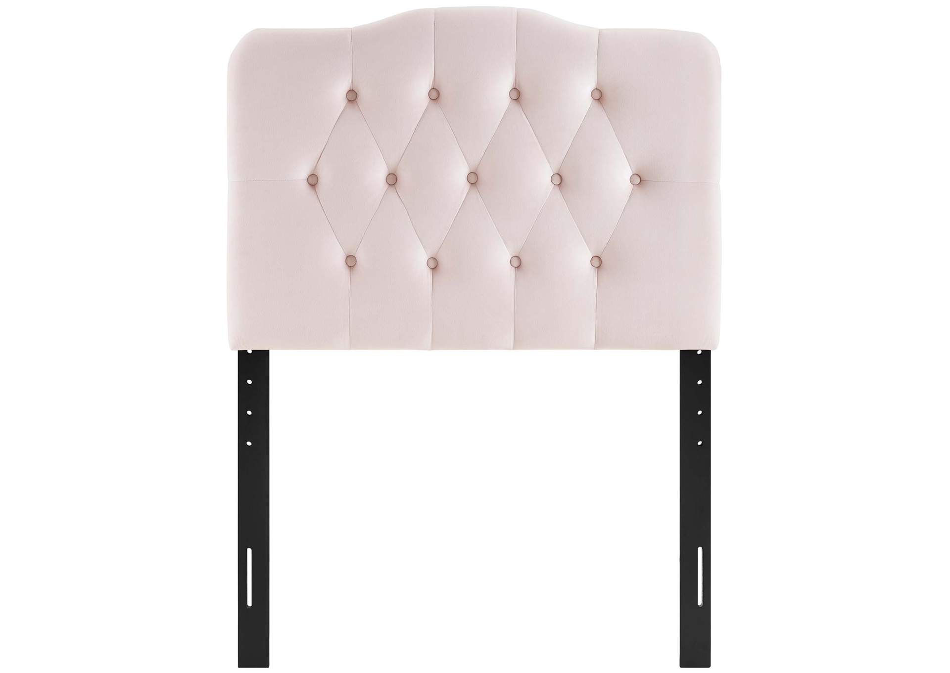 Annabel Pink Twin Diamond Tufted Performance Velvet Headboard,Modway