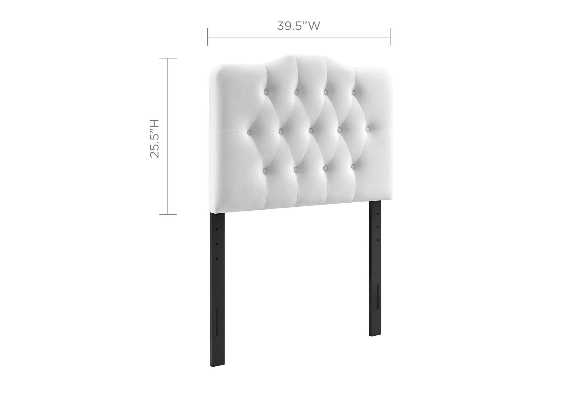 Annabel White Twin Diamond Tufted Performance Velvet Headboard,Modway