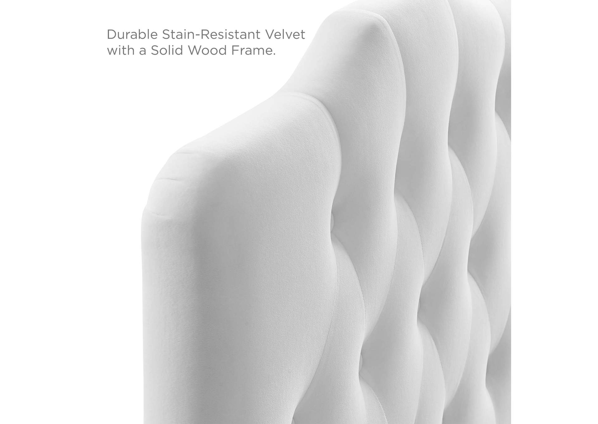 Annabel White Twin Diamond Tufted Performance Velvet Headboard,Modway