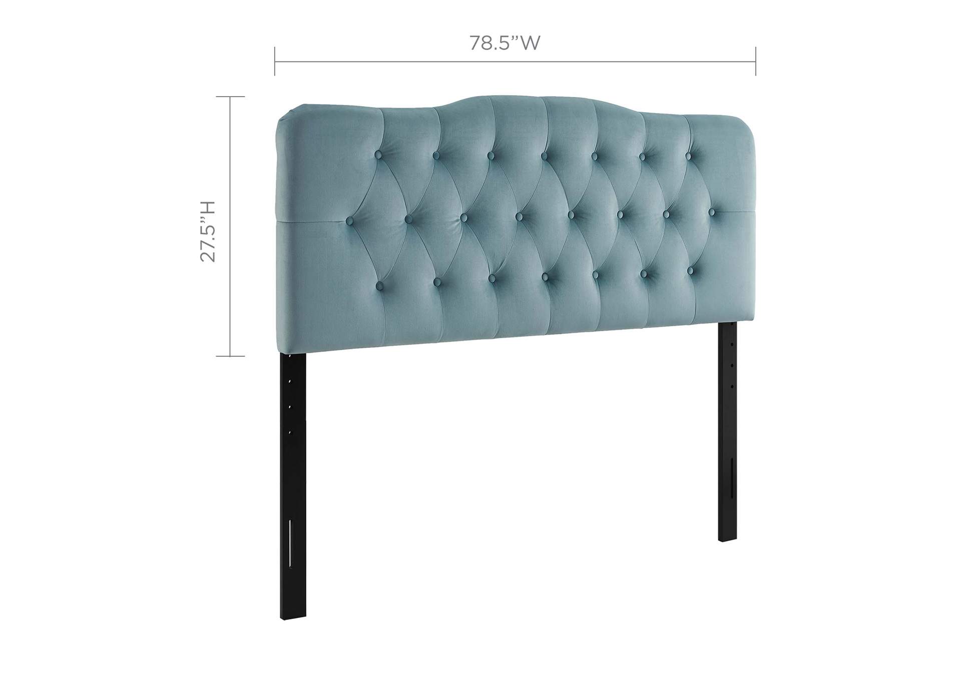Annabel Light Blue King Diamond Tufted Performance Velvet Headboard,Modway