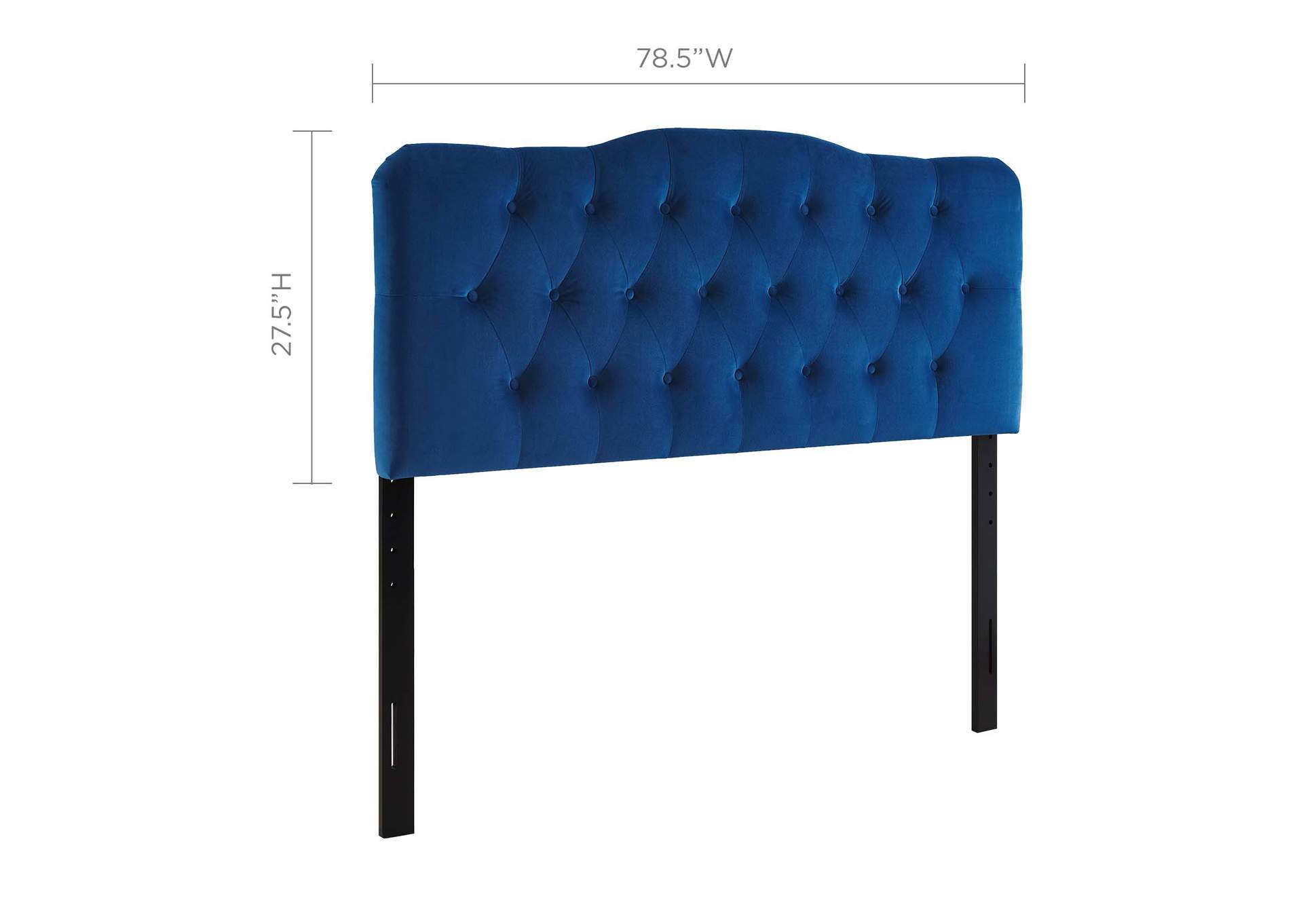 Annabel Navy King Diamond Tufted Performance Velvet Headboard,Modway