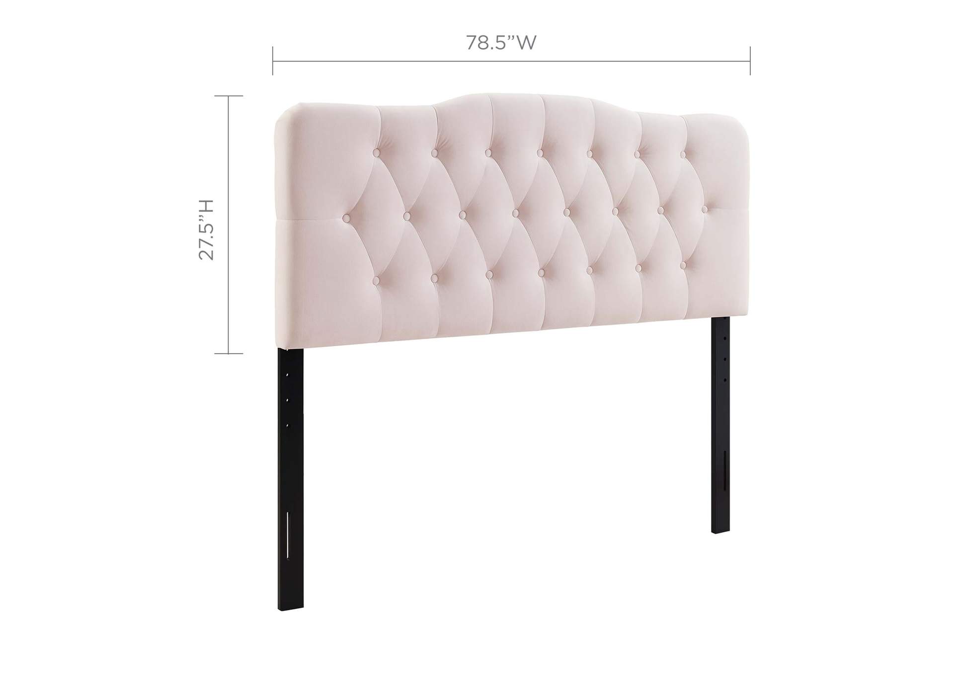 Annabel Pink King Diamond Tufted Performance Velvet Headboard,Modway