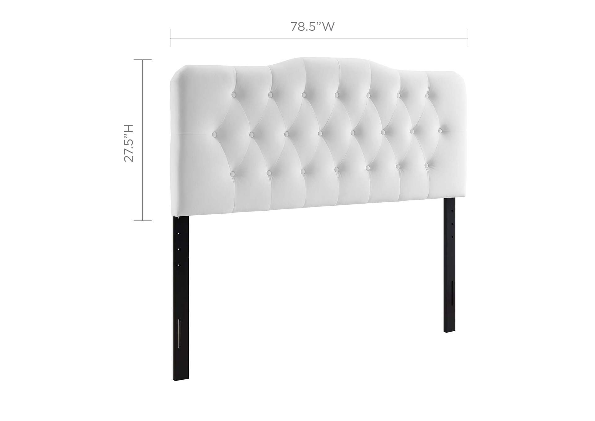 Annabel White King Diamond Tufted Performance Velvet Headboard,Modway