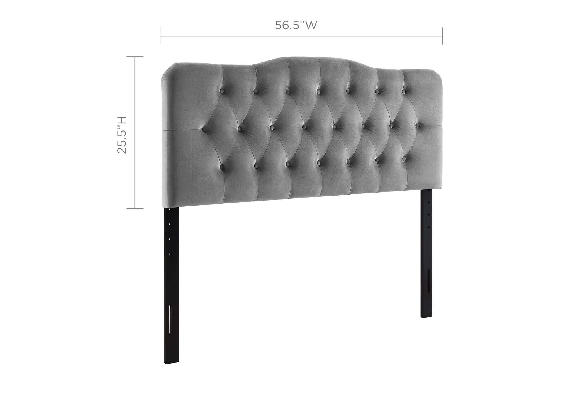Annabel Gray Full Diamond Tufted Performance Velvet Headboard,Modway