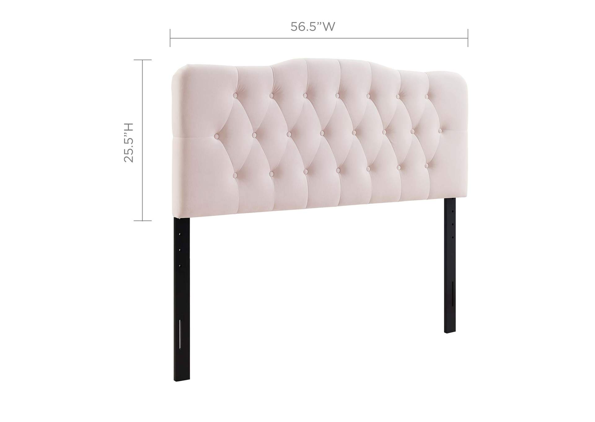 Annabel Pink Full Diamond Tufted Performance Velvet Headboard,Modway