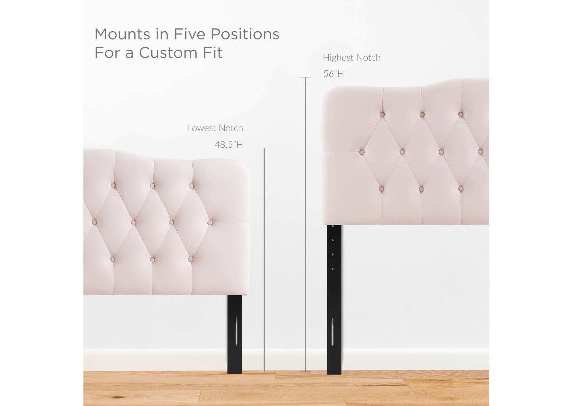Annabel Pink Full Diamond Tufted Performance Velvet Headboard,Modway