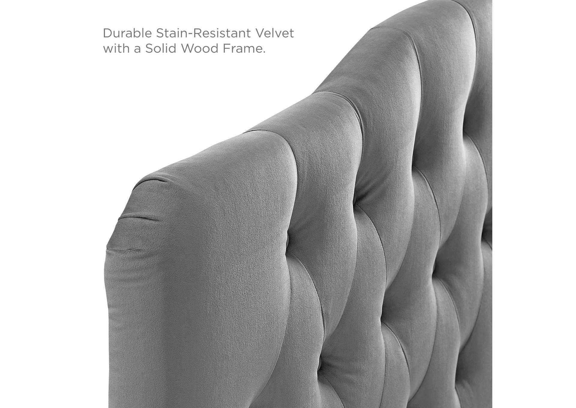 Annabel Gray Queen Diamond Tufted Performance Velvet Headboard,Modway