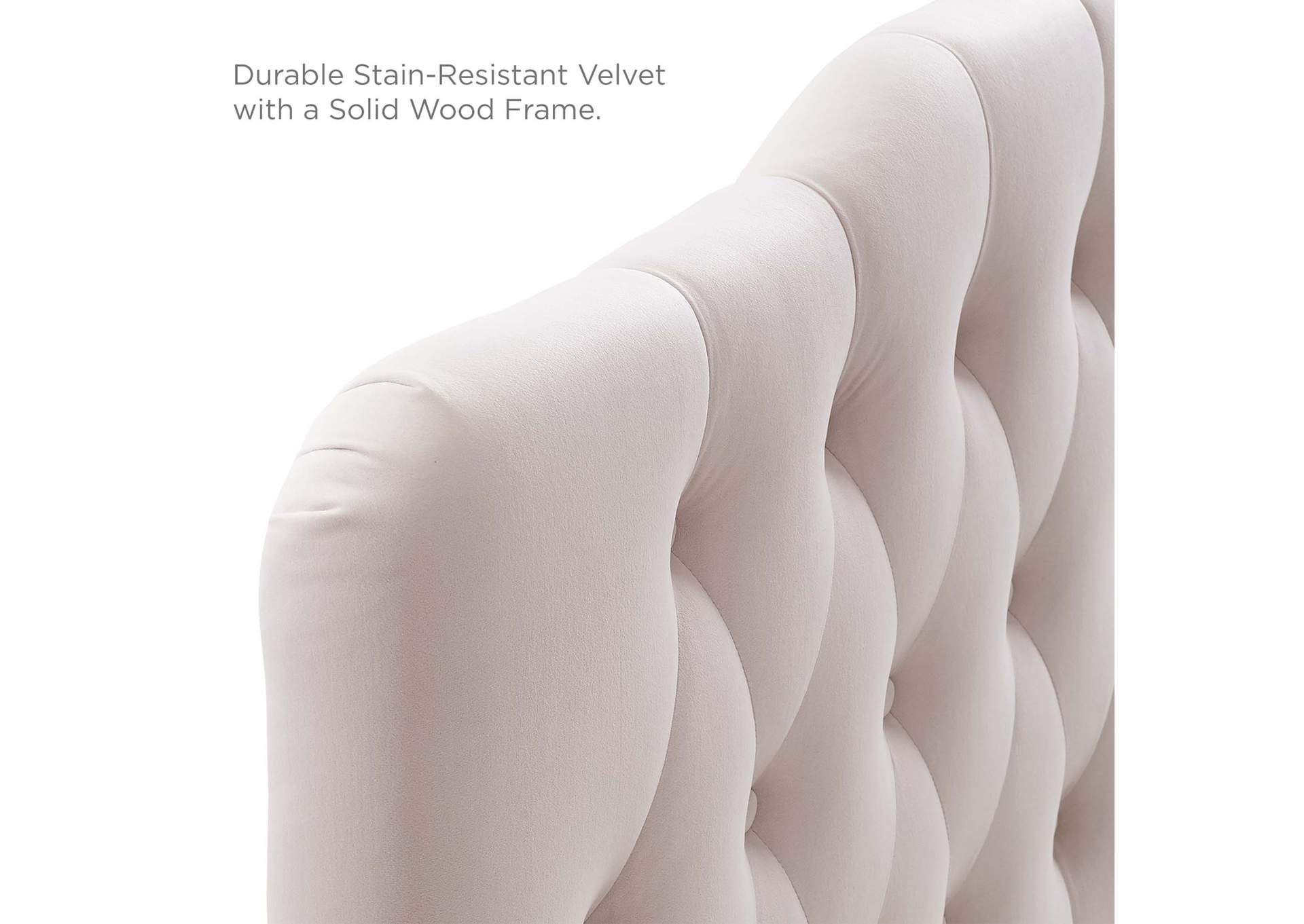 Annabel Pink Queen Diamond Tufted Performance Velvet Headboard,Modway