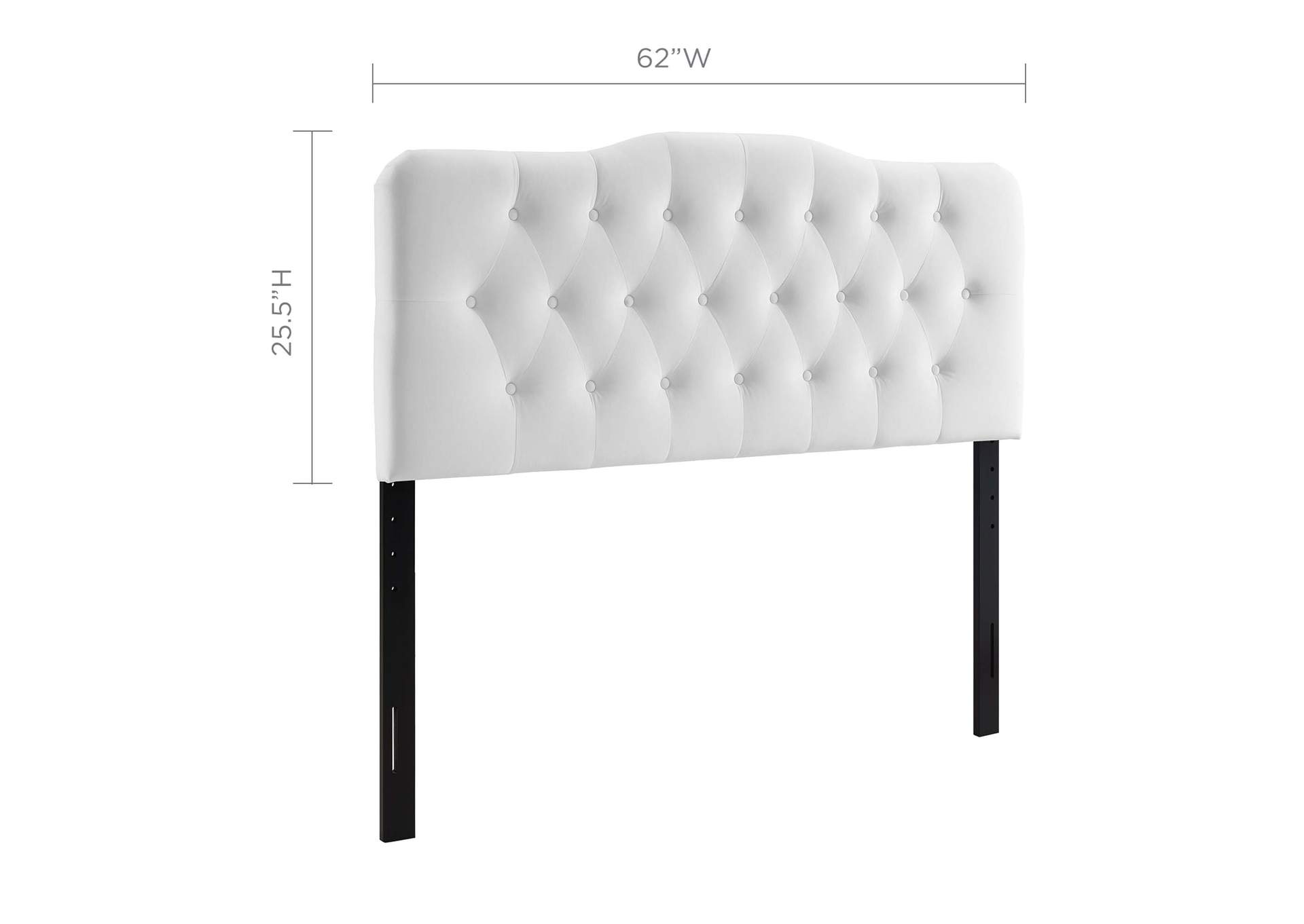 Annabel White Queen Diamond Tufted Performance Velvet Headboard,Modway