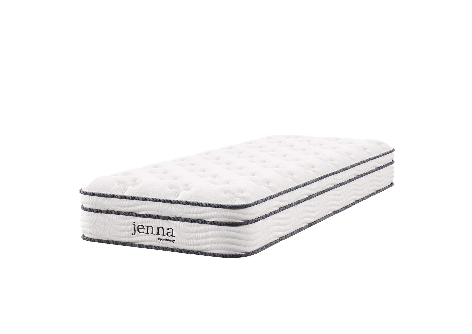 White Jenna 8" Narrow Twin Innerspring Mattress,Modway