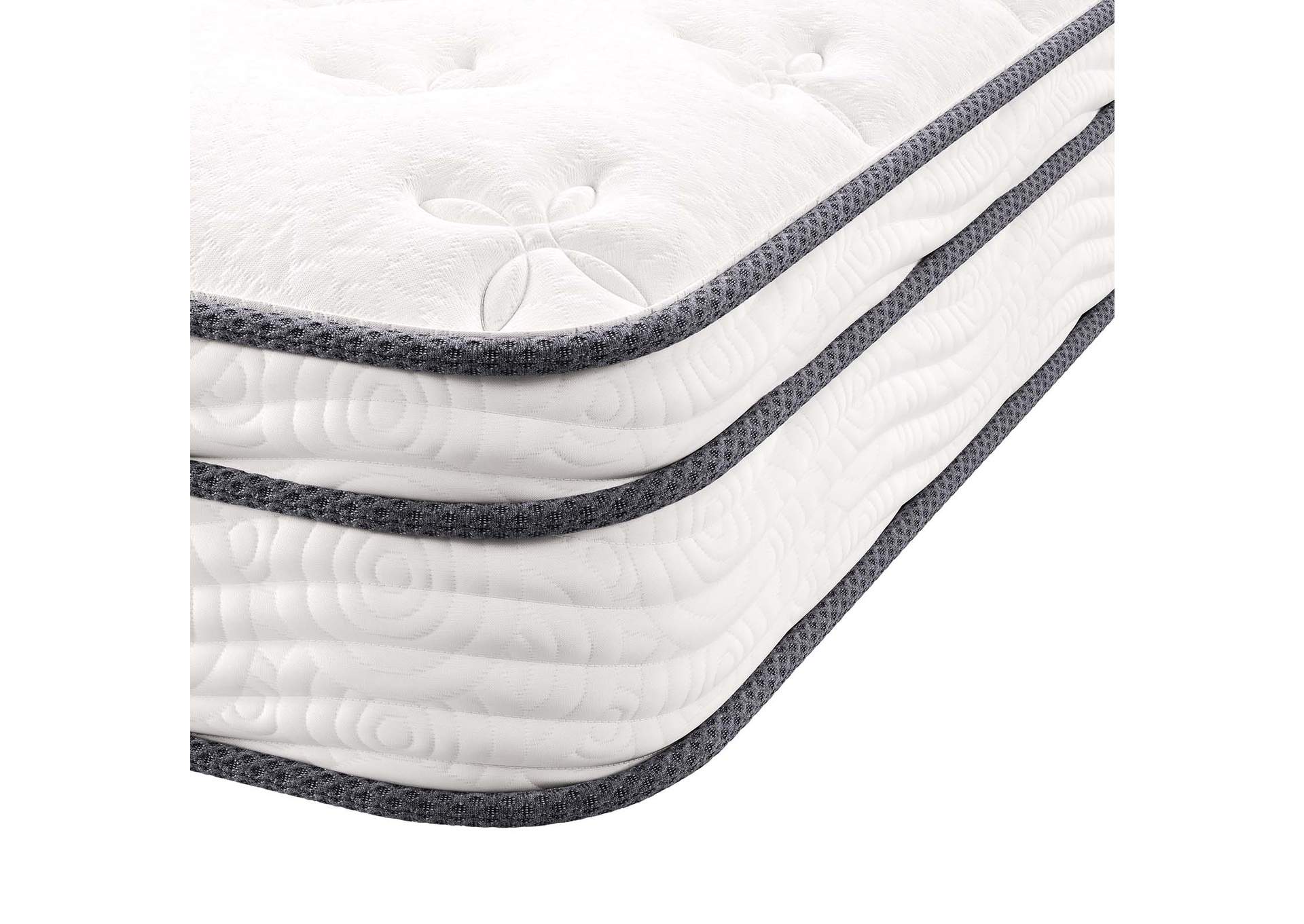 White Jenna 8" Narrow Twin Innerspring Mattress,Modway