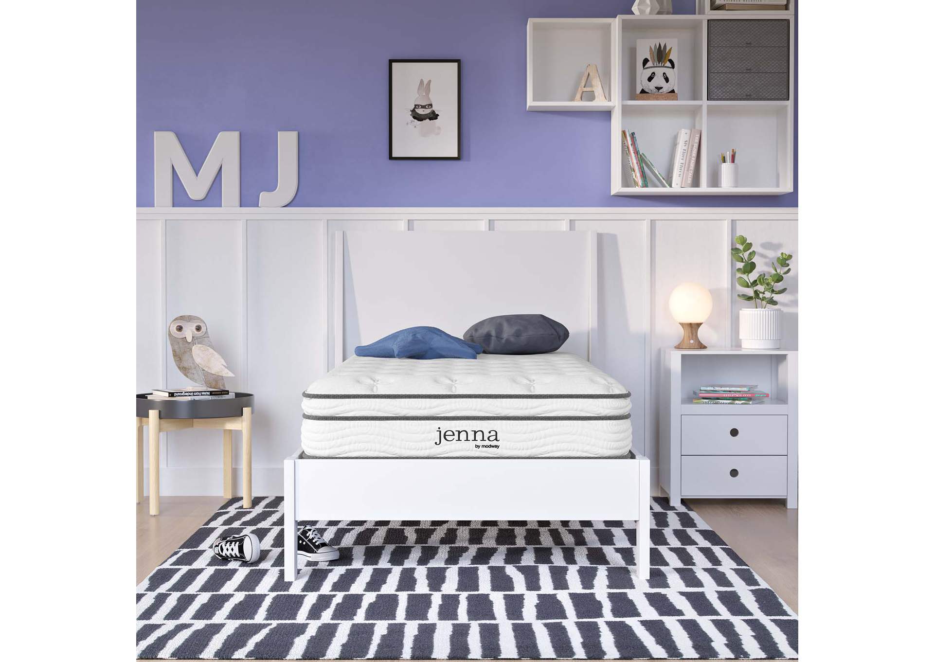 White Jenna 8" Twin Innerspring Mattress,Modway