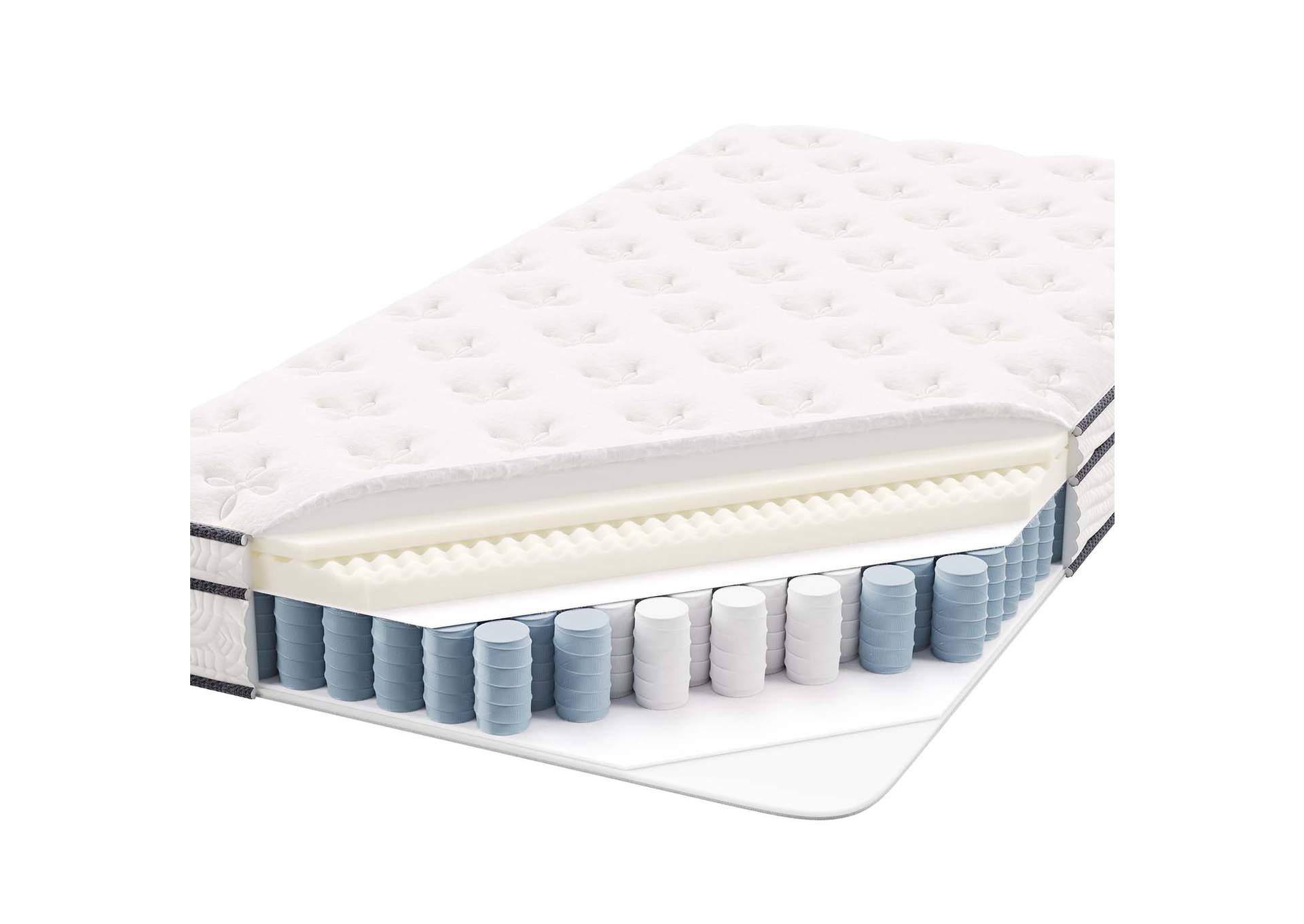 White Jenna 8" Twin Innerspring Mattress,Modway