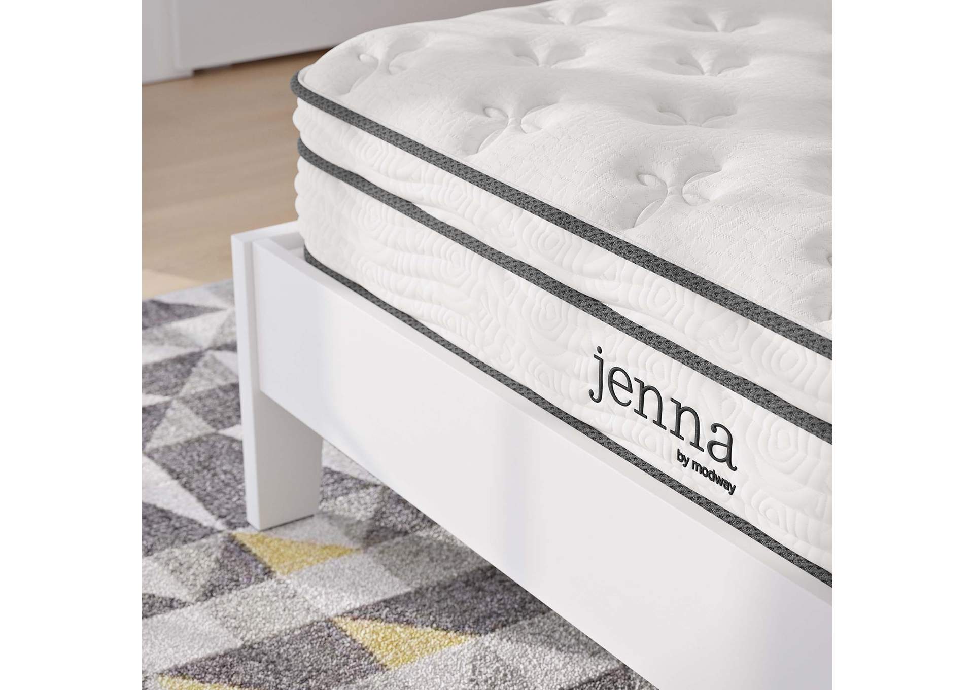 White Jenna 8" Full Innerspring Mattress,Modway