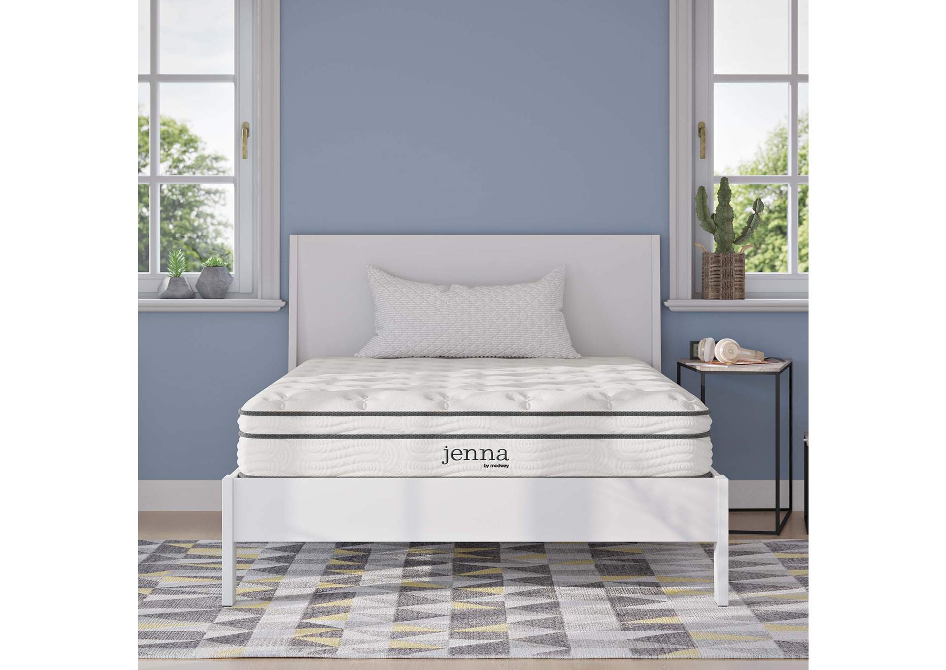 White Jenna 8" Full Innerspring Mattress,Modway