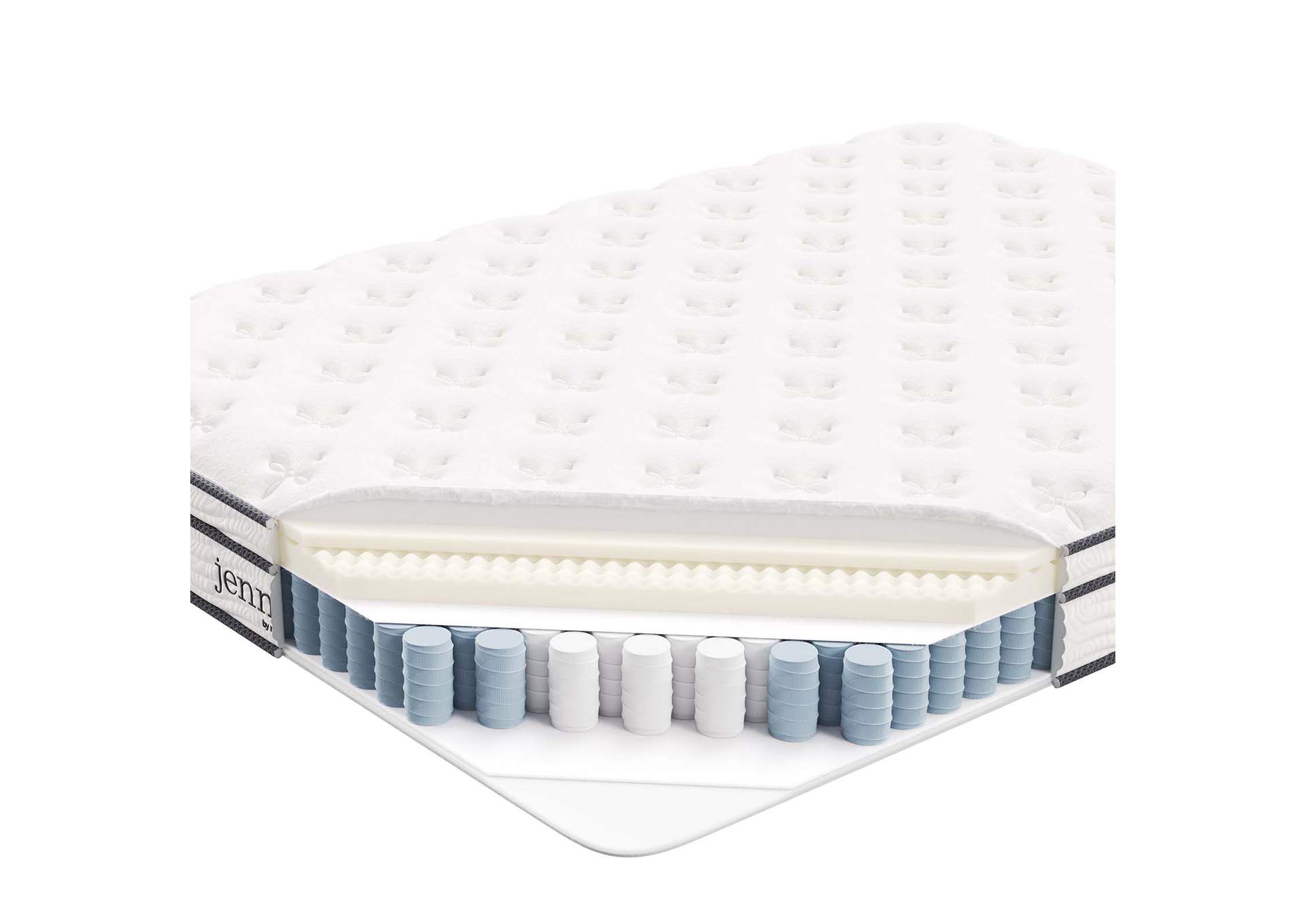 White Jenna 8" Queen Innerspring Mattress,Modway