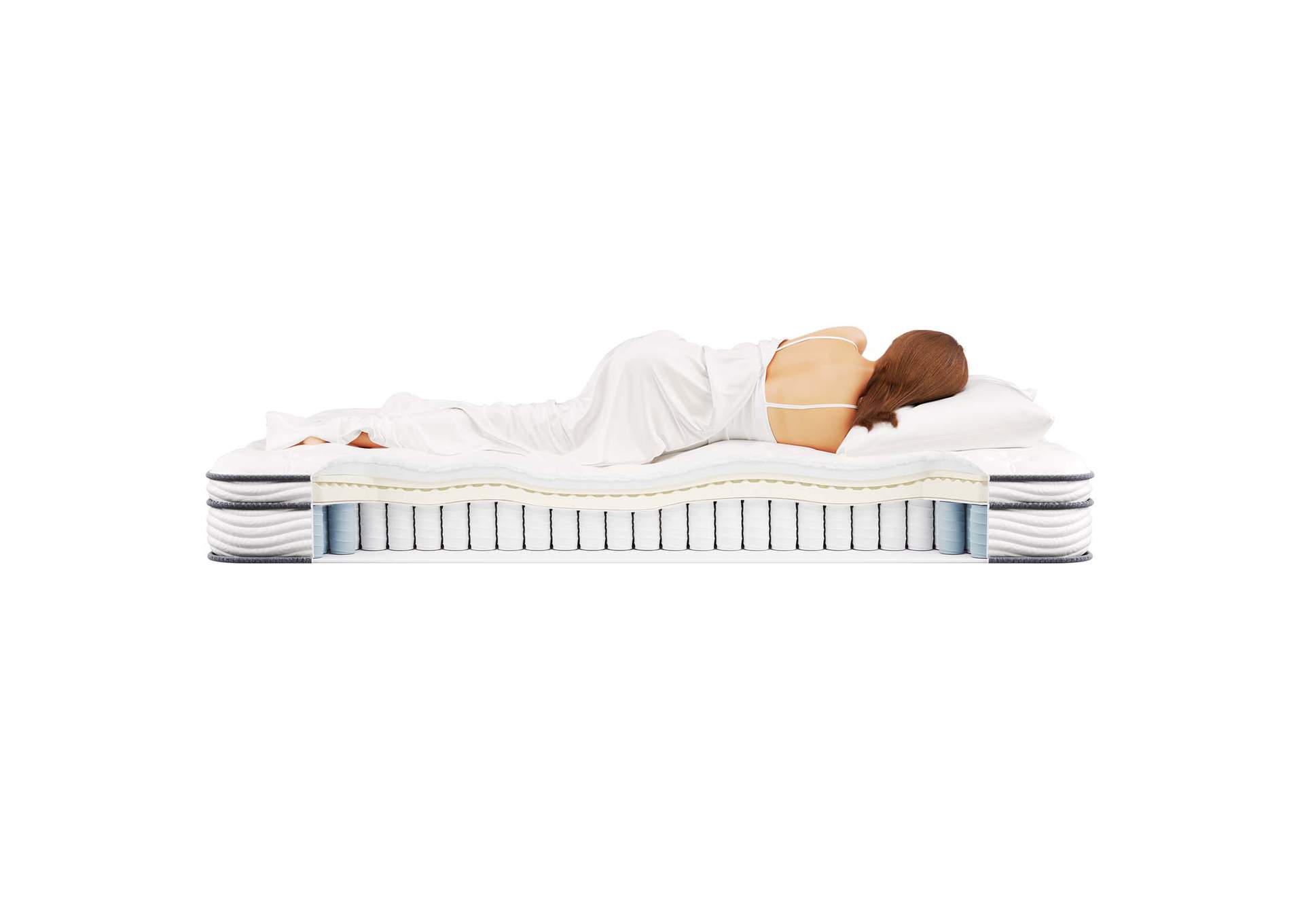 White Jenna 8" Queen Innerspring Mattress,Modway