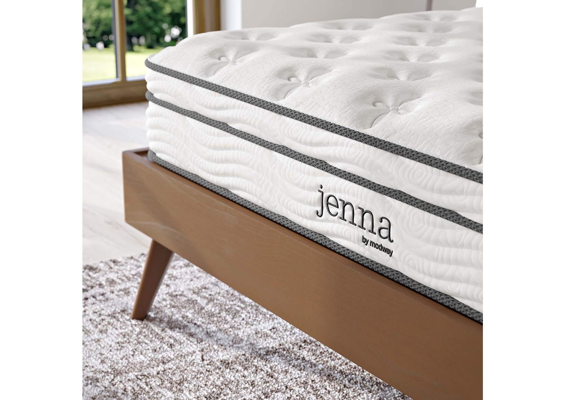 White Jenna 8" King Innerspring Mattress,Modway