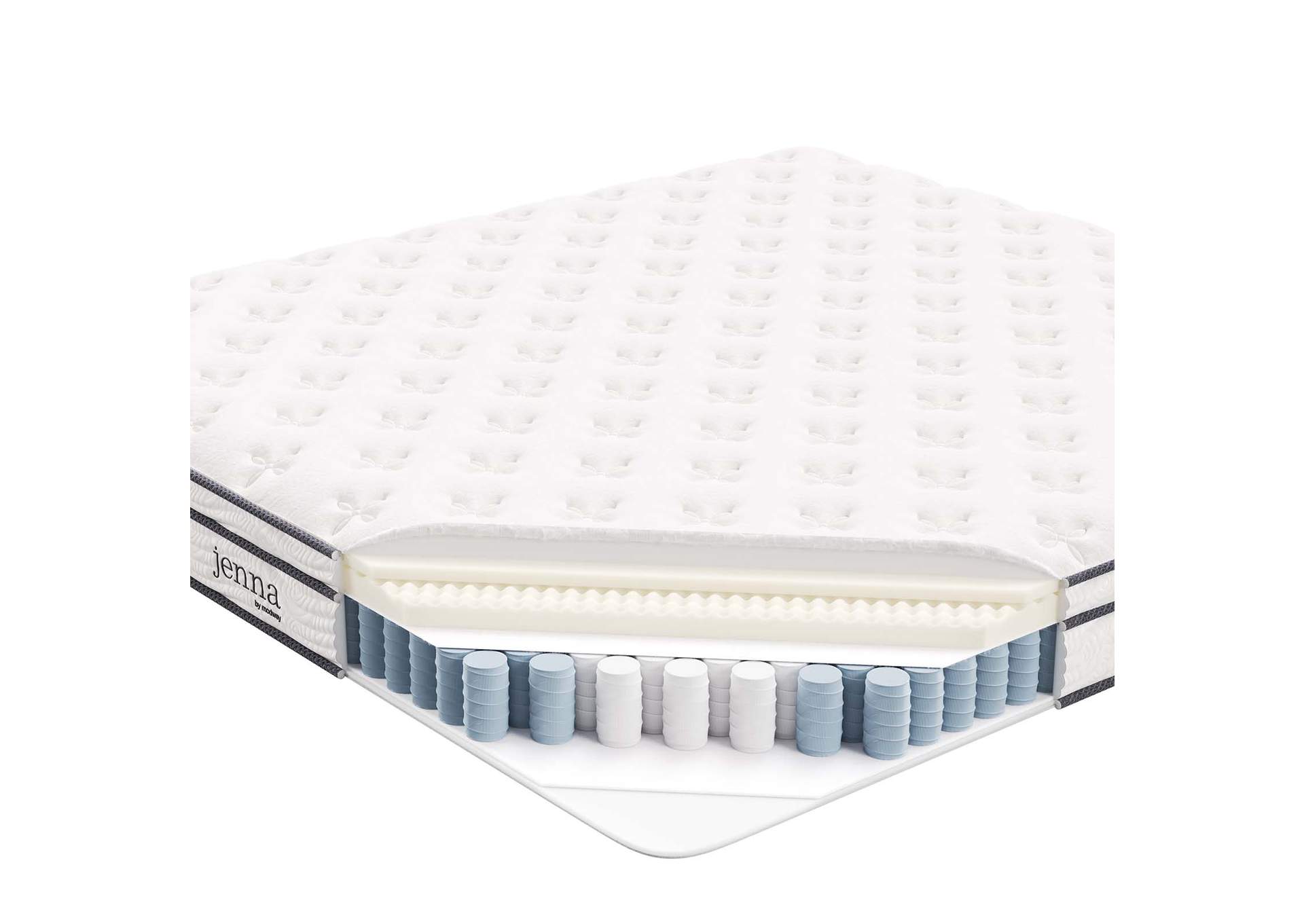 White Jenna 8" King Innerspring Mattress,Modway