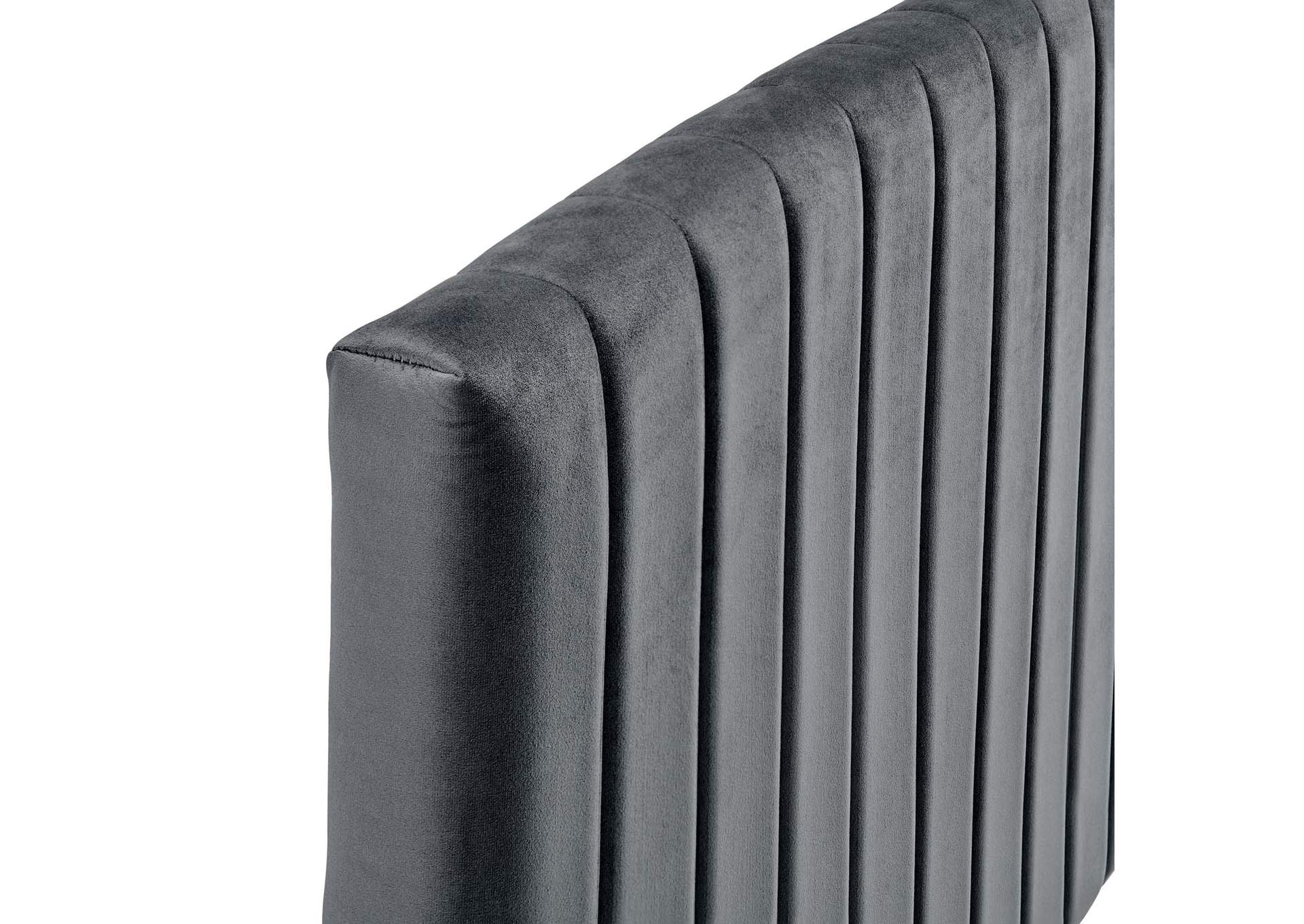 Rebecca Charcoal Performance Velvet Twin Headboard,Modway