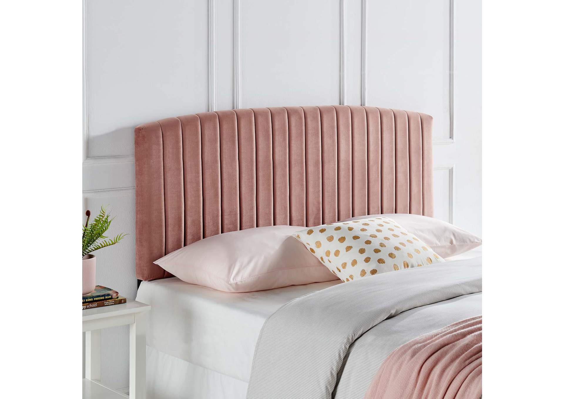 Rebecca Dusty Rose Performance Velvet Twin Headboard,Modway