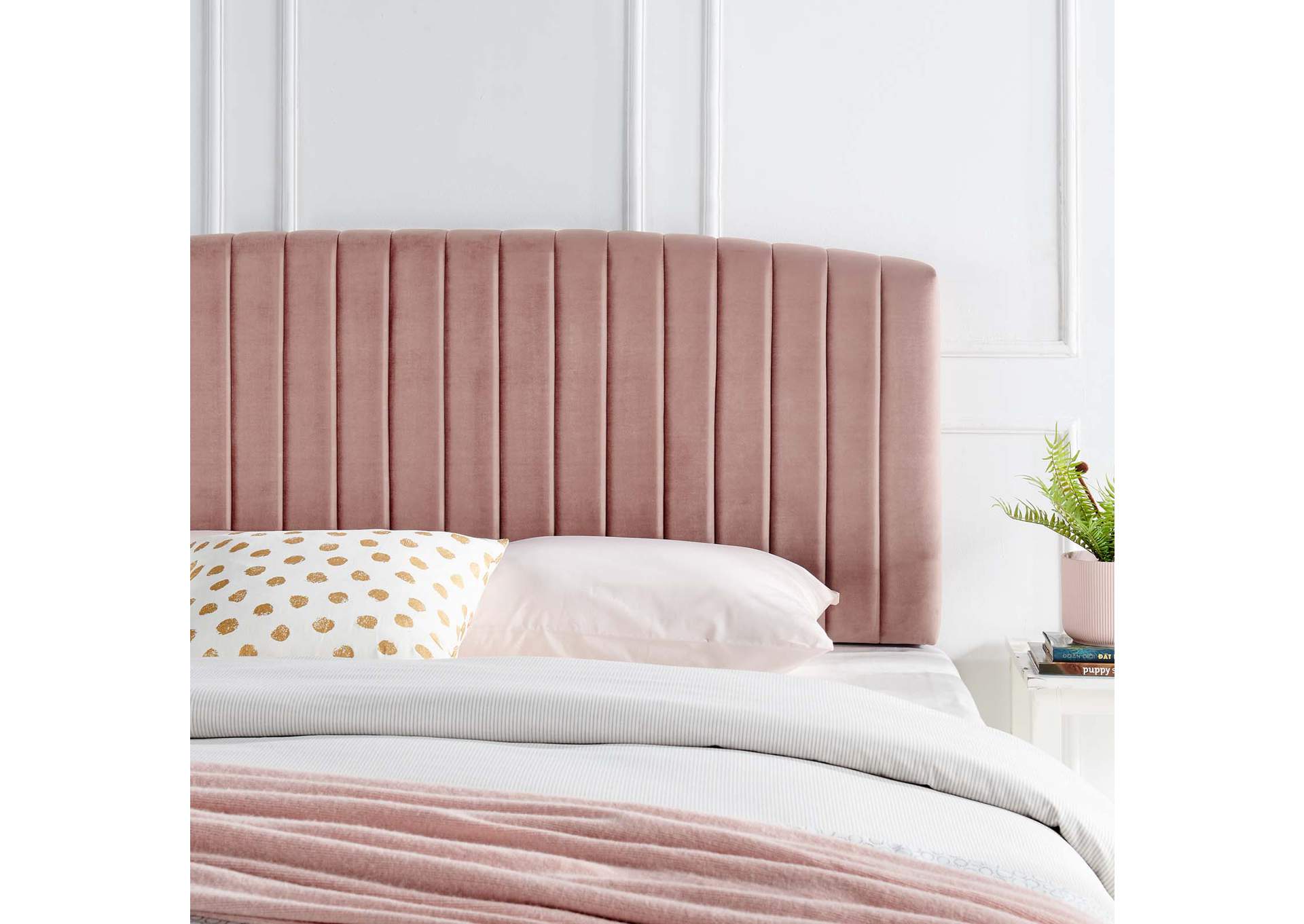 Rebecca Dusty Rose Performance Velvet Twin Headboard,Modway