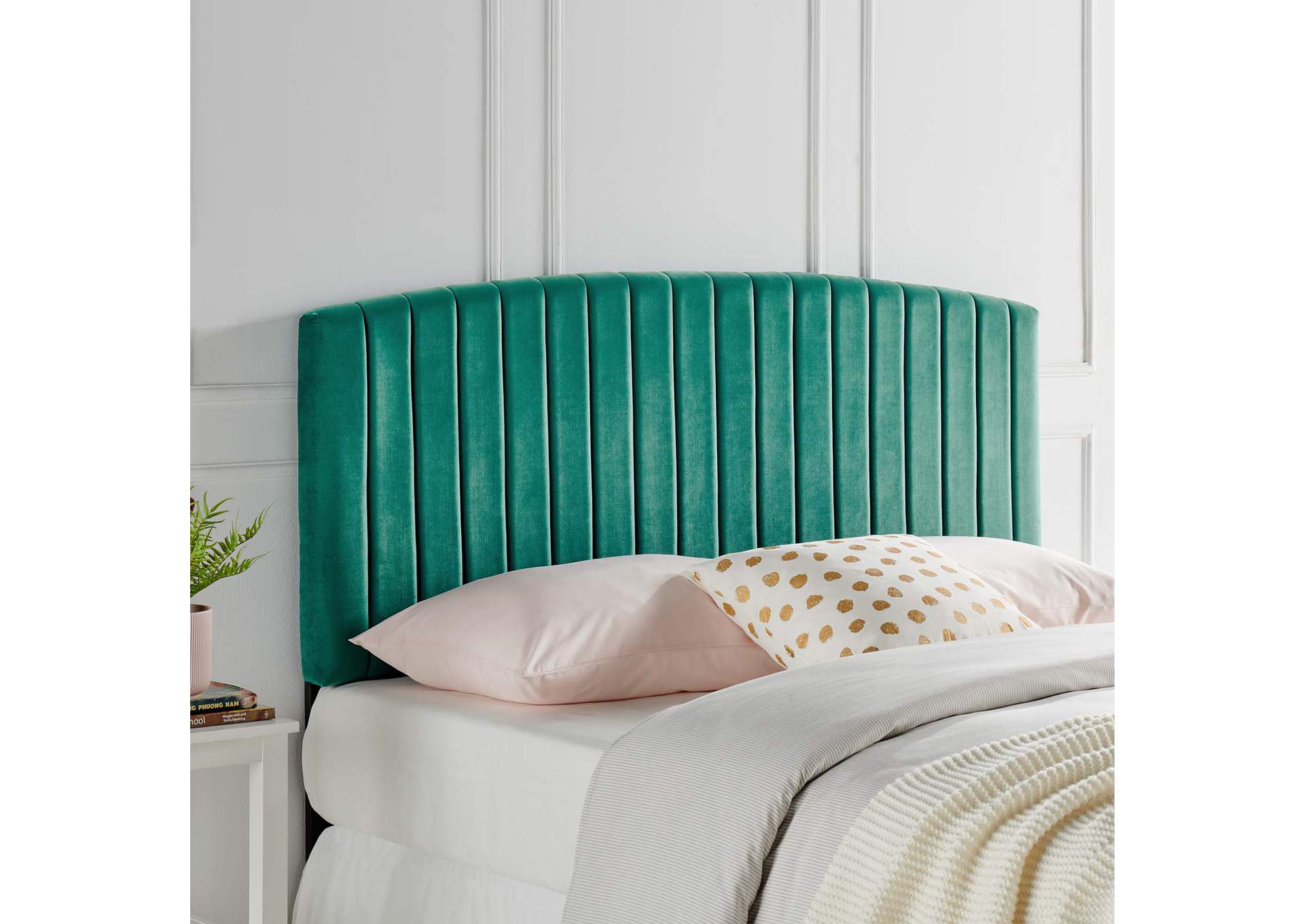 Rebecca Teal Performance Velvet Twin Headboard,Modway
