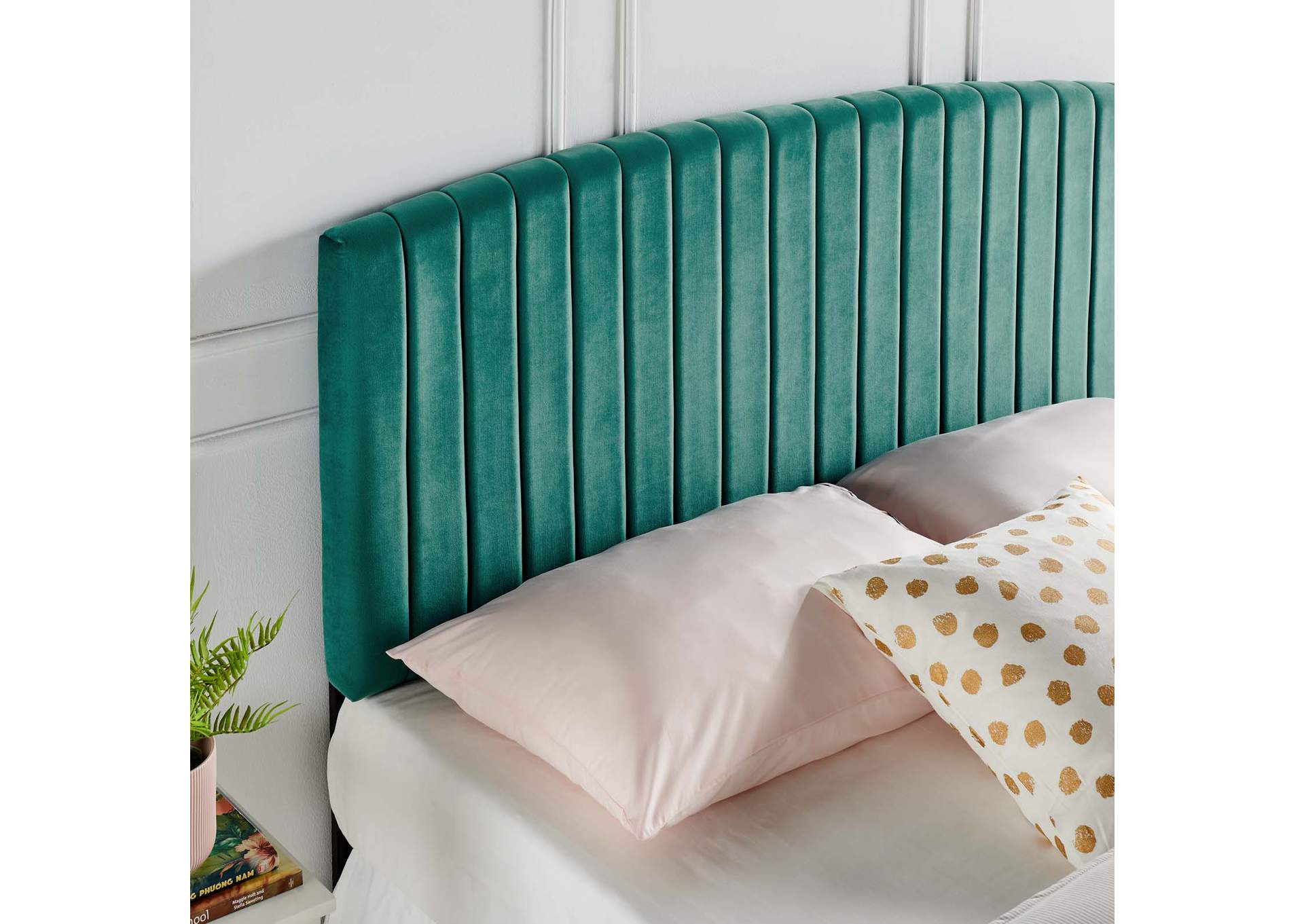 Rebecca Teal Performance Velvet Twin Headboard,Modway