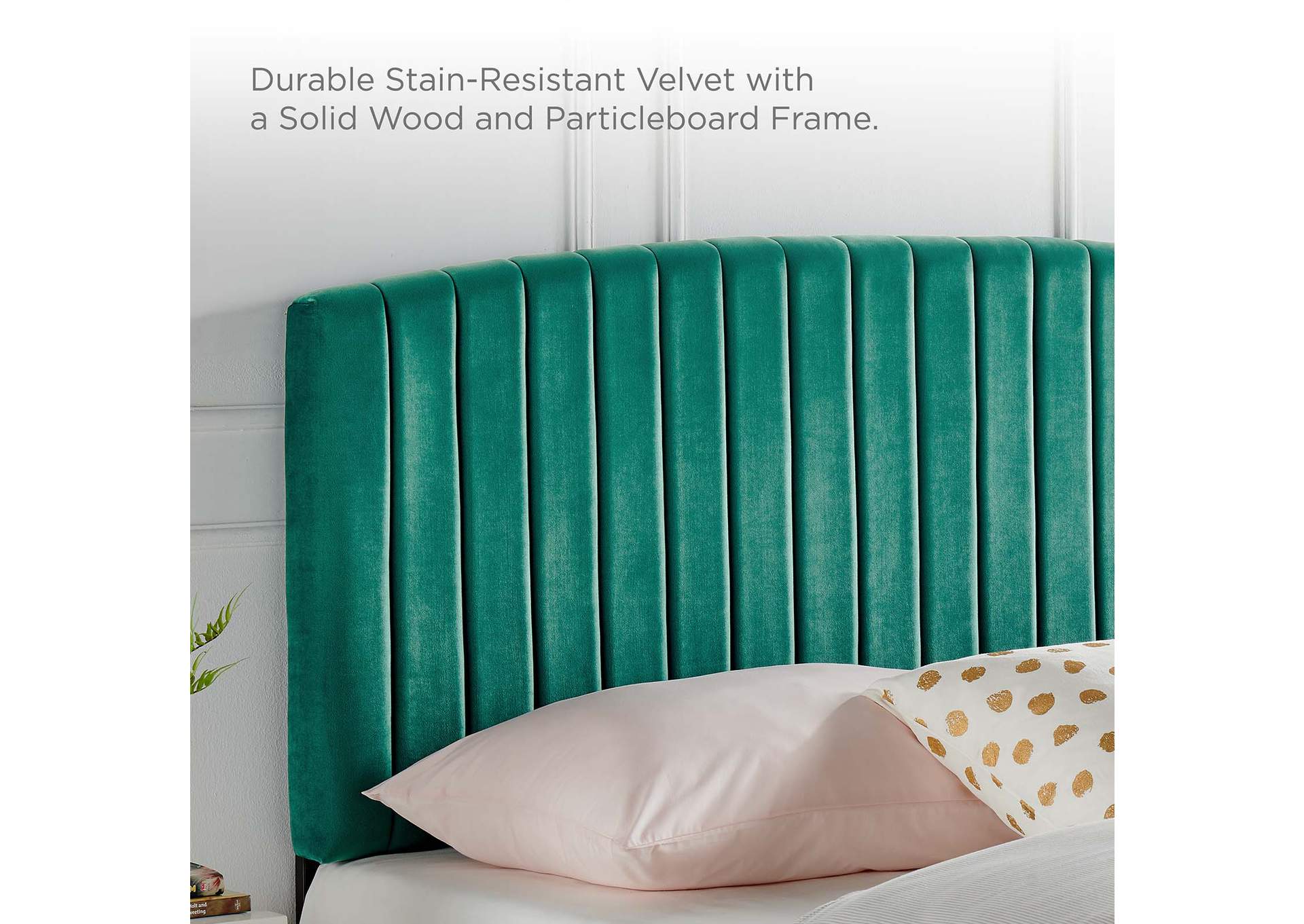 Rebecca Teal Performance Velvet Full / Queen Headboard,Modway
