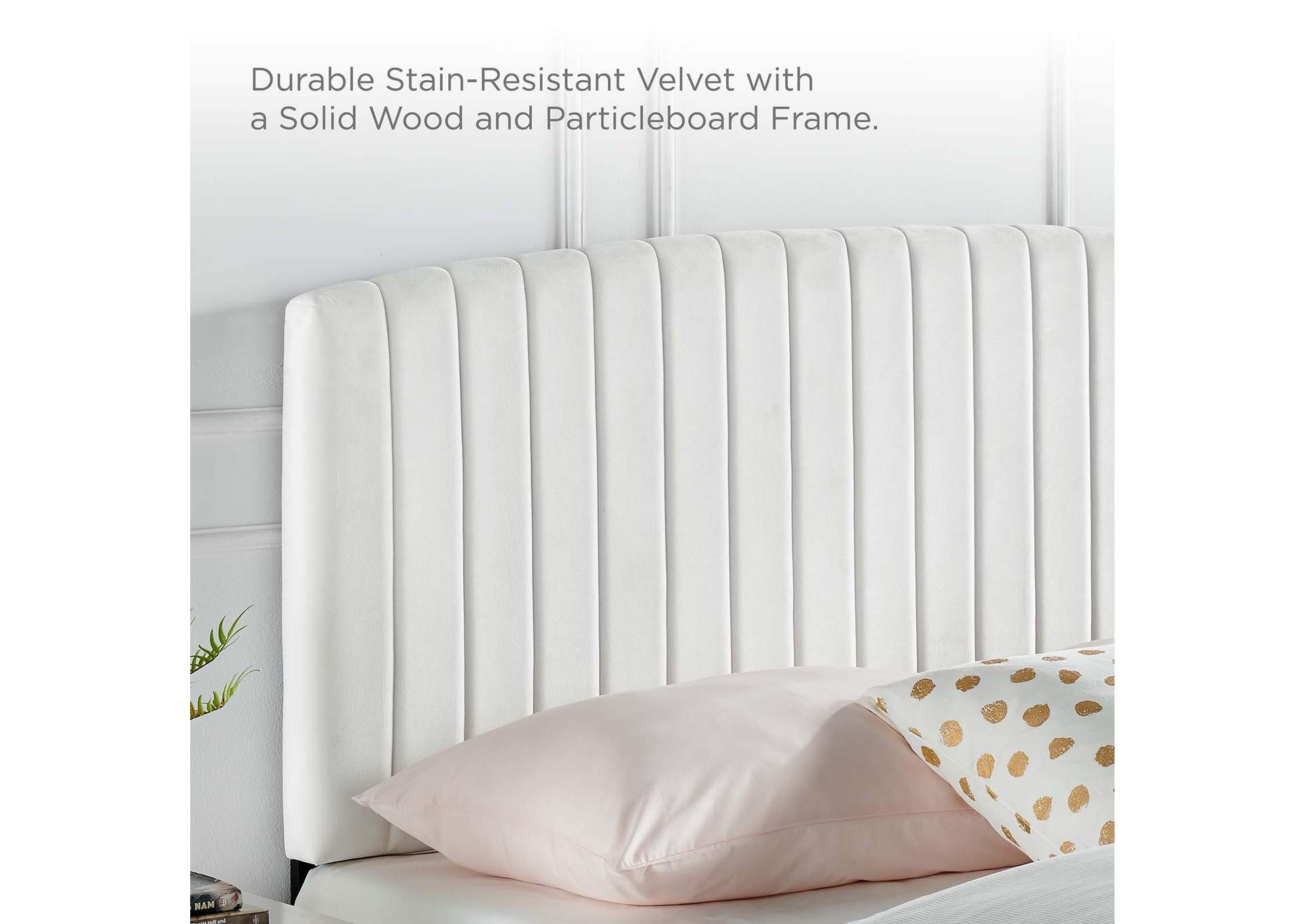 Rebecca White Performance Velvet Full / Queen Headboard,Modway