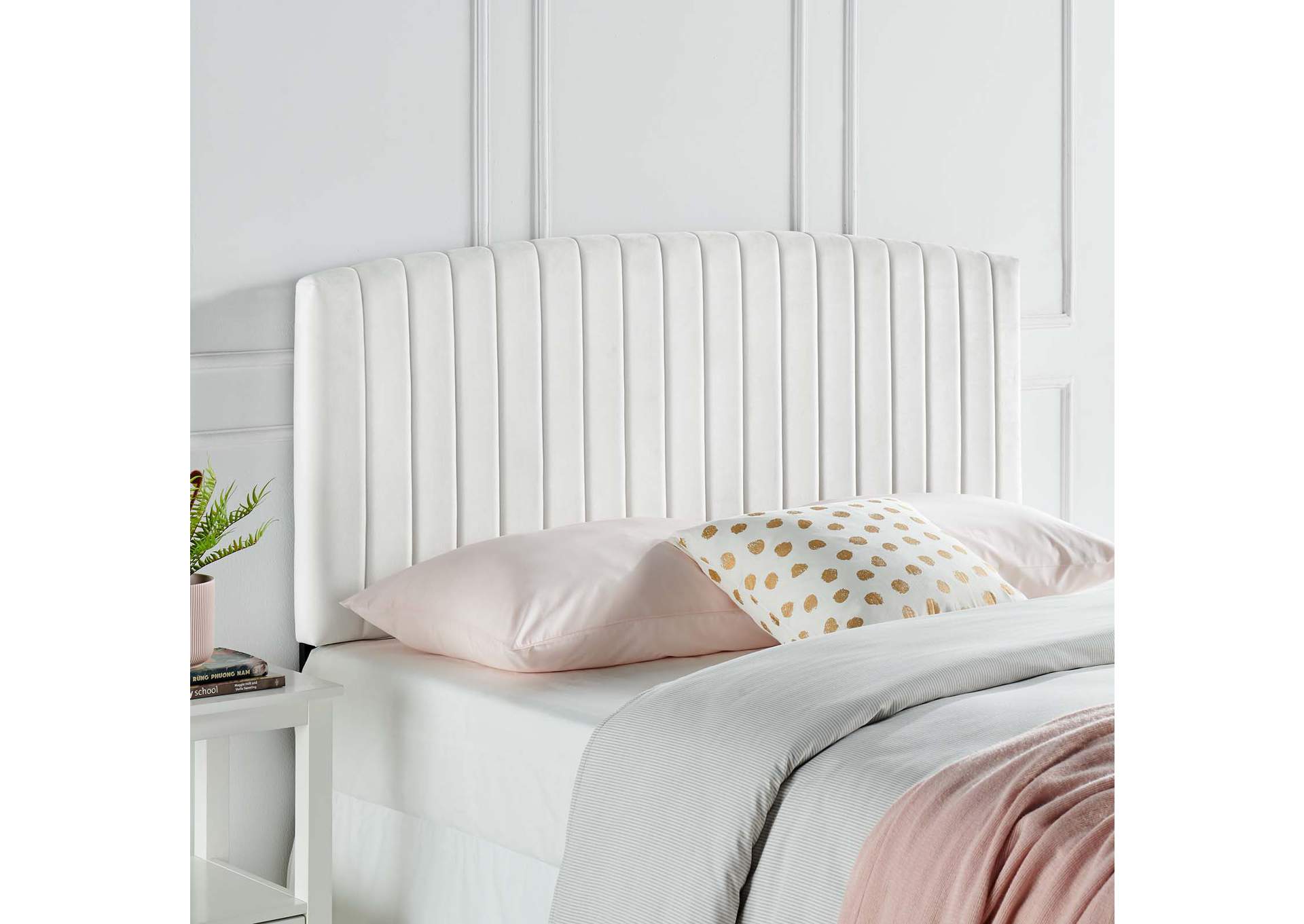 Rebecca White Performance Velvet Full / Queen Headboard,Modway