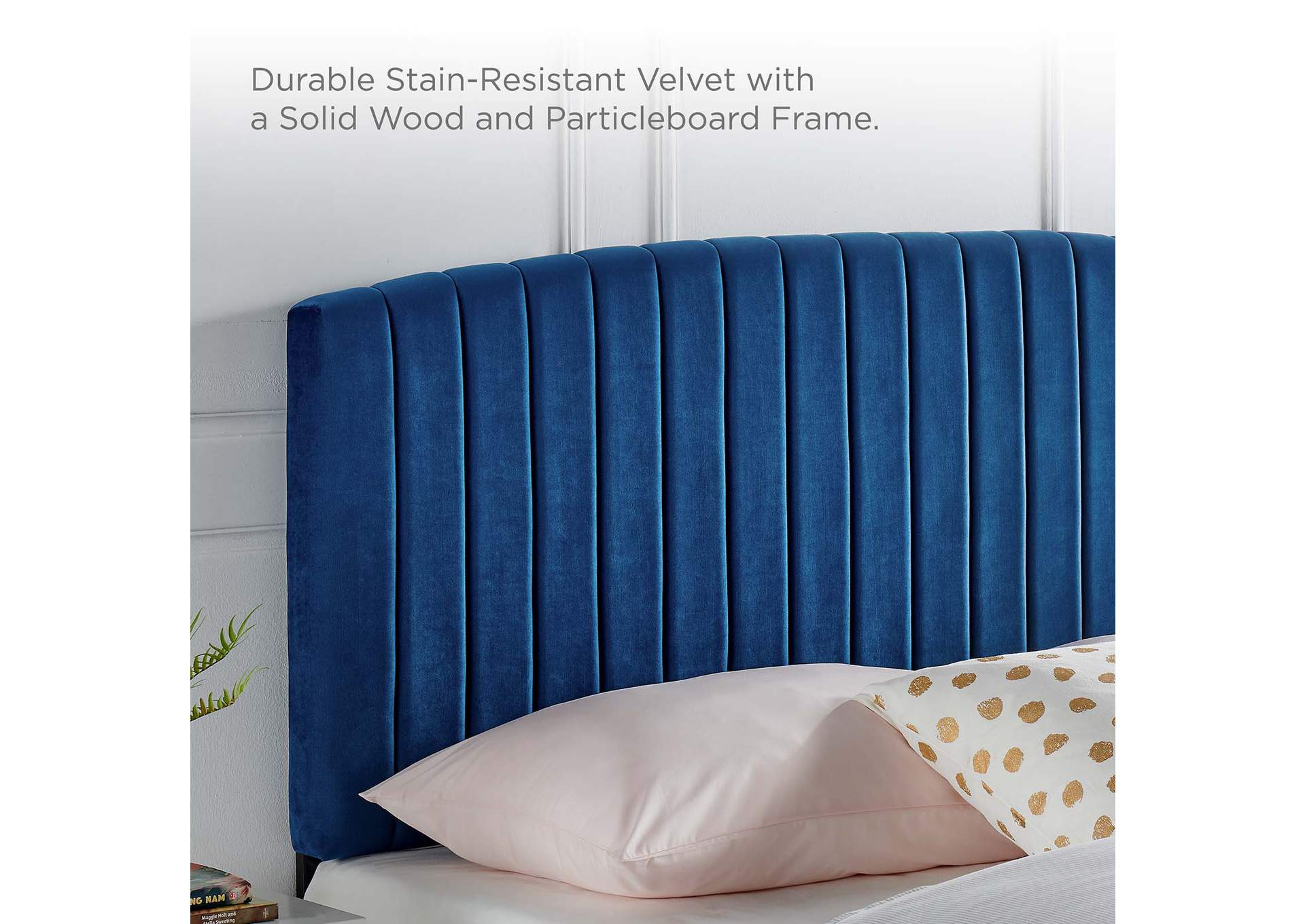 Rebecca Navy Performance Velvet King / California King Headboard,Modway