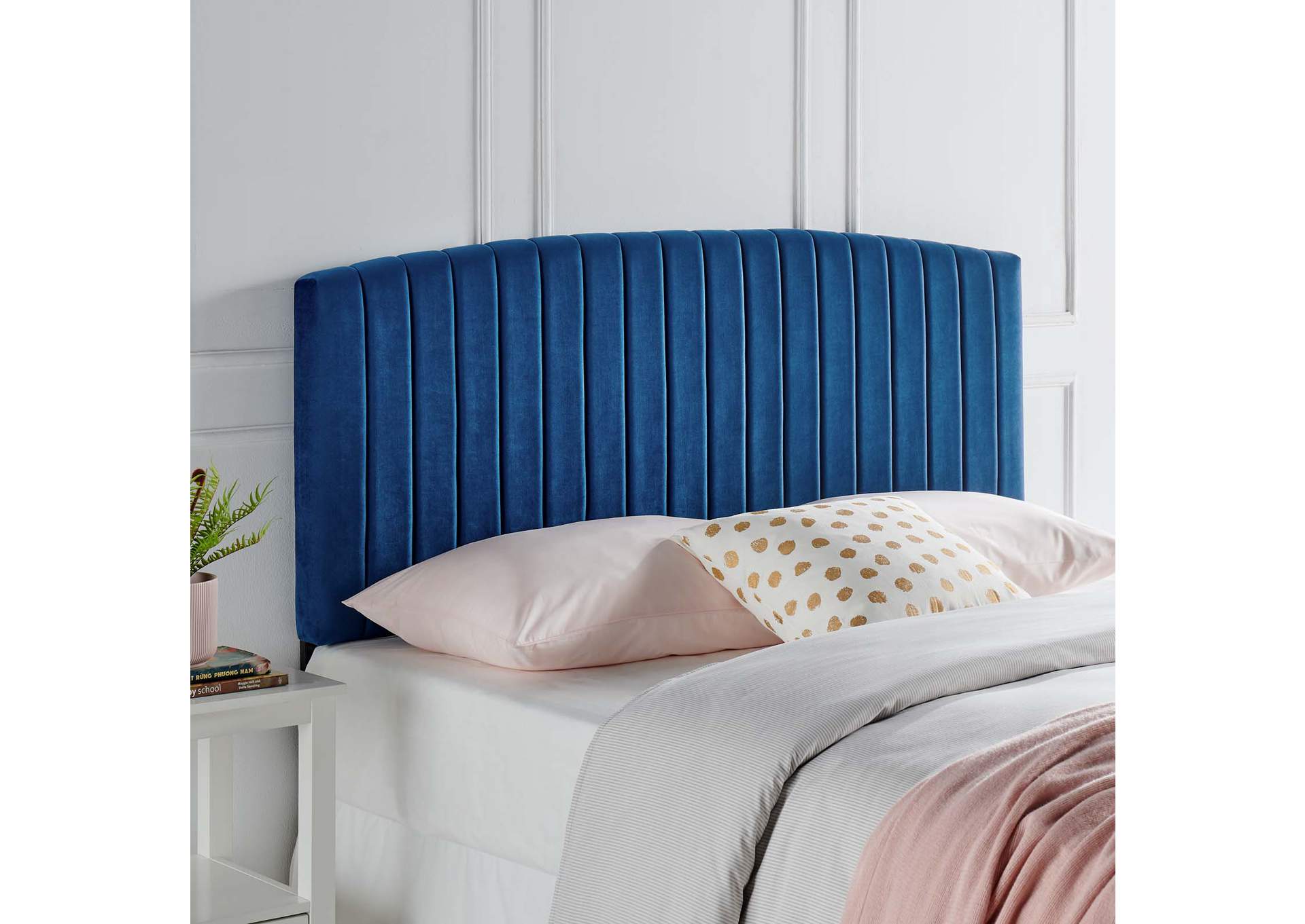 Rebecca Navy Performance Velvet King / California King Headboard,Modway