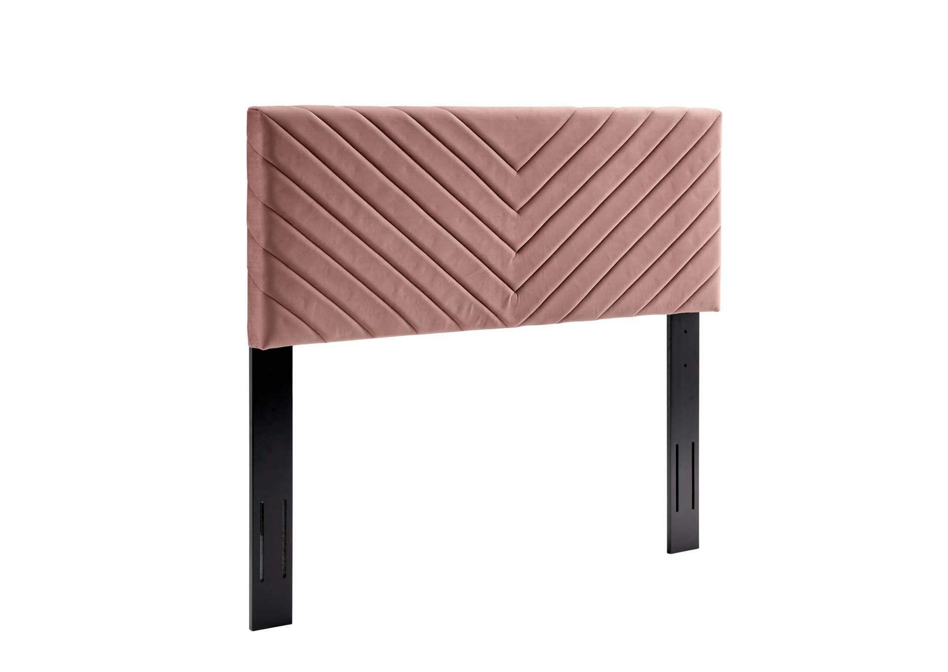 Alyson Dusty Rose Angular Channel Tufted Performance Velvet Full / Queen Headboard,Modway