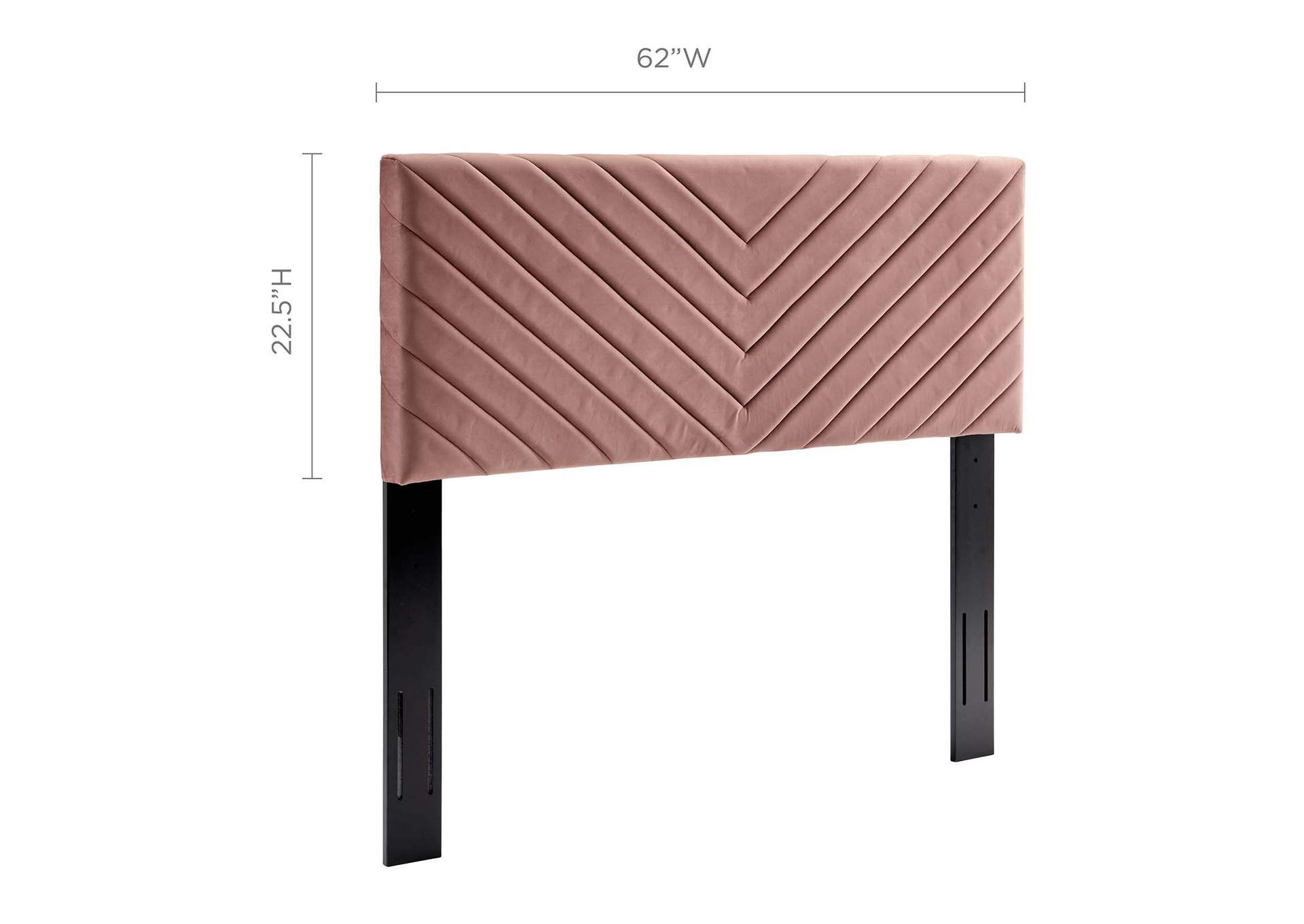 Alyson Dusty Rose Angular Channel Tufted Performance Velvet Full / Queen Headboard,Modway