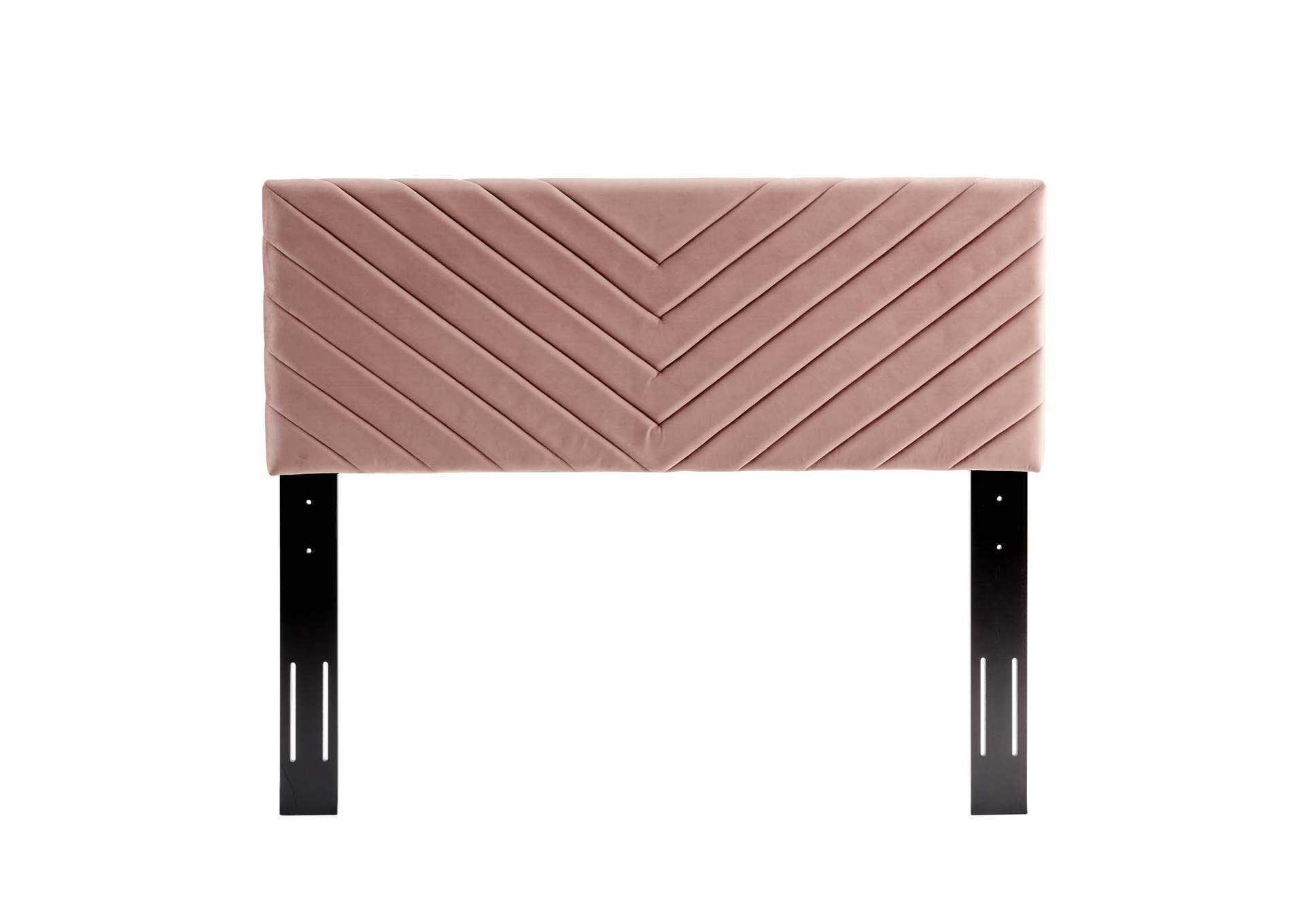 Alyson Dusty Rose Angular Channel Tufted Performance Velvet Full / Queen Headboard,Modway
