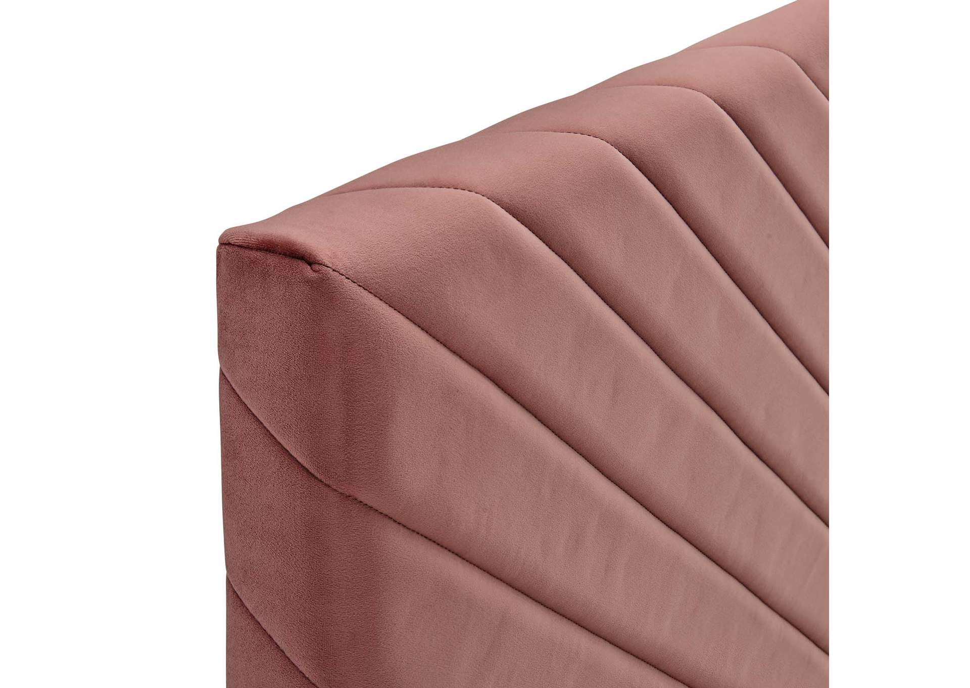 Alyson Dusty Rose Angular Channel Tufted Performance Velvet Full / Queen Headboard,Modway