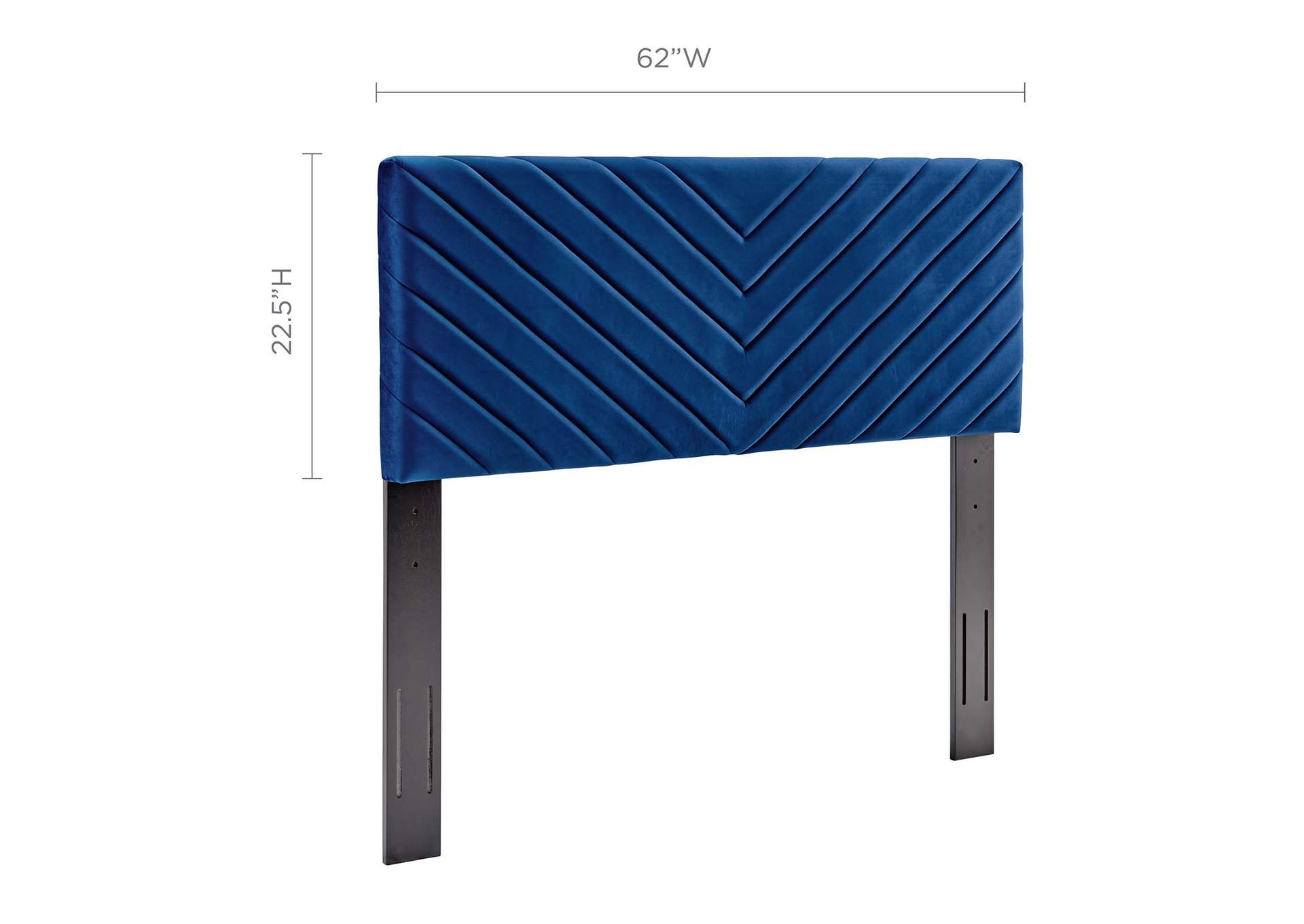 Alyson Navy Angular Channel Tufted Performance Velvet Full / Queen Headboard,Modway