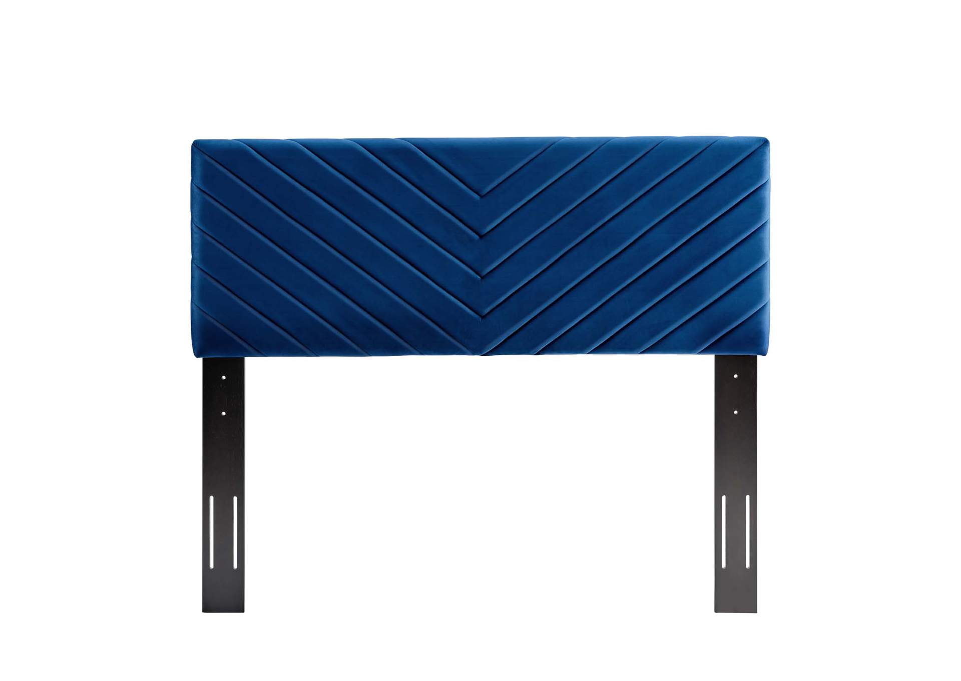 Alyson Navy Angular Channel Tufted Performance Velvet Full / Queen Headboard,Modway