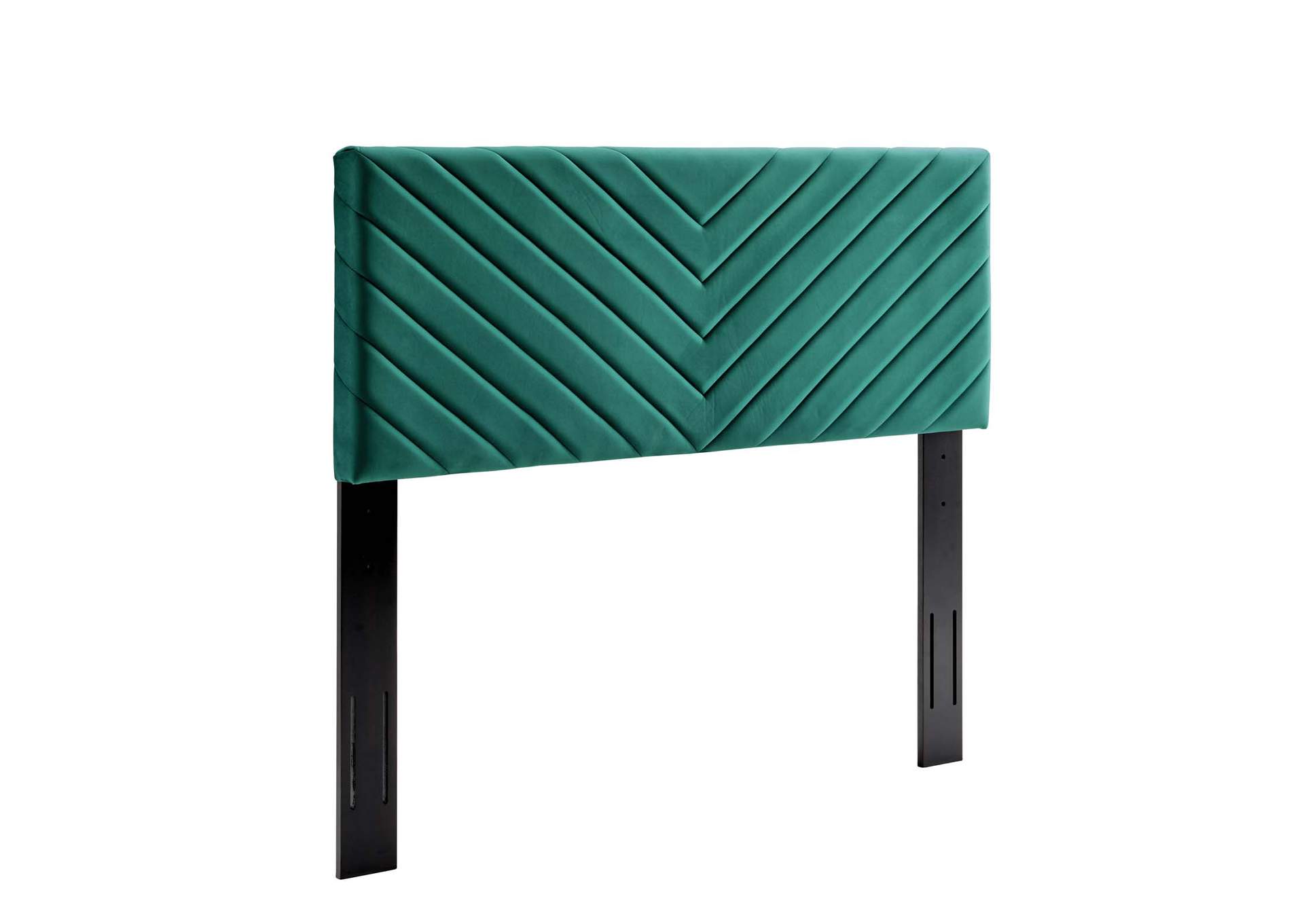 Alyson Teal Angular Channel Tufted Performance Velvet Full / Queen Headboard,Modway