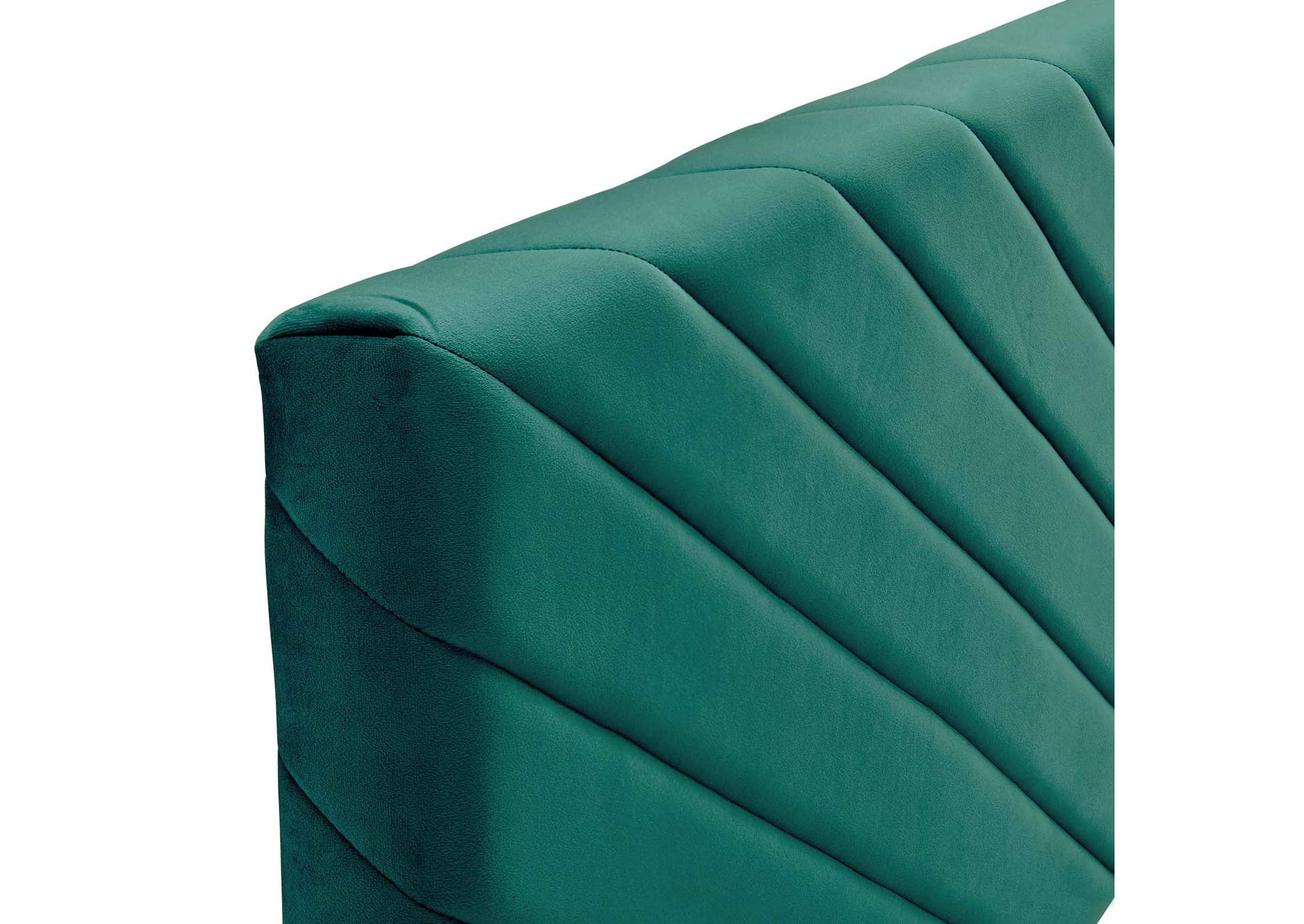 Alyson Teal Angular Channel Tufted Performance Velvet Full / Queen Headboard,Modway