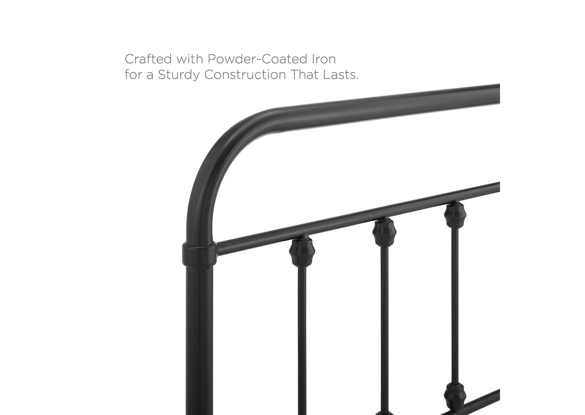 Sage Black Queen Metal Headboard,Modway