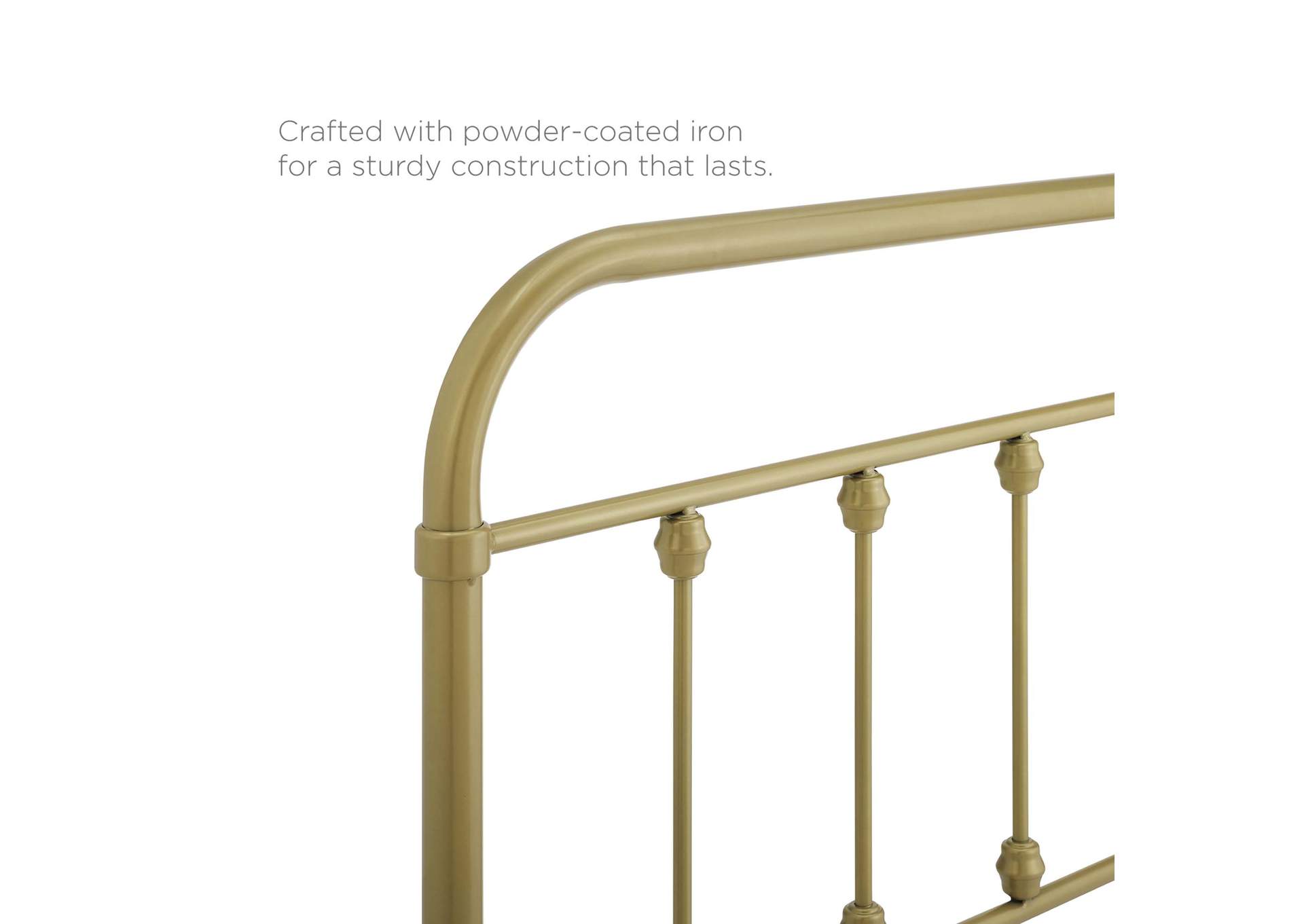 Sage Gold King Metal Headboard,Modway