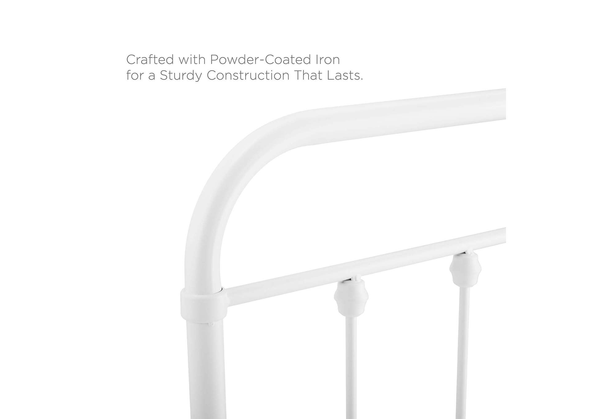 Sage White King Metal Headboard,Modway