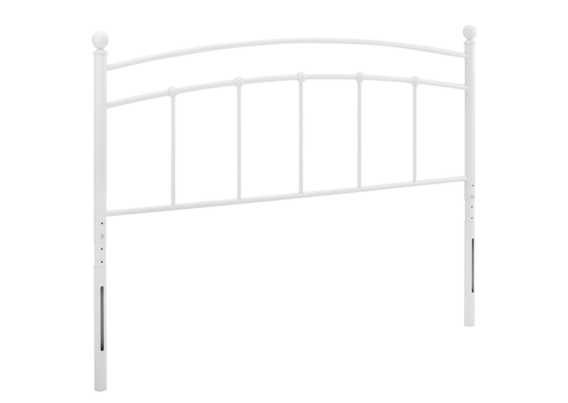 Abigail White Queen Metal Headboard,Modway
