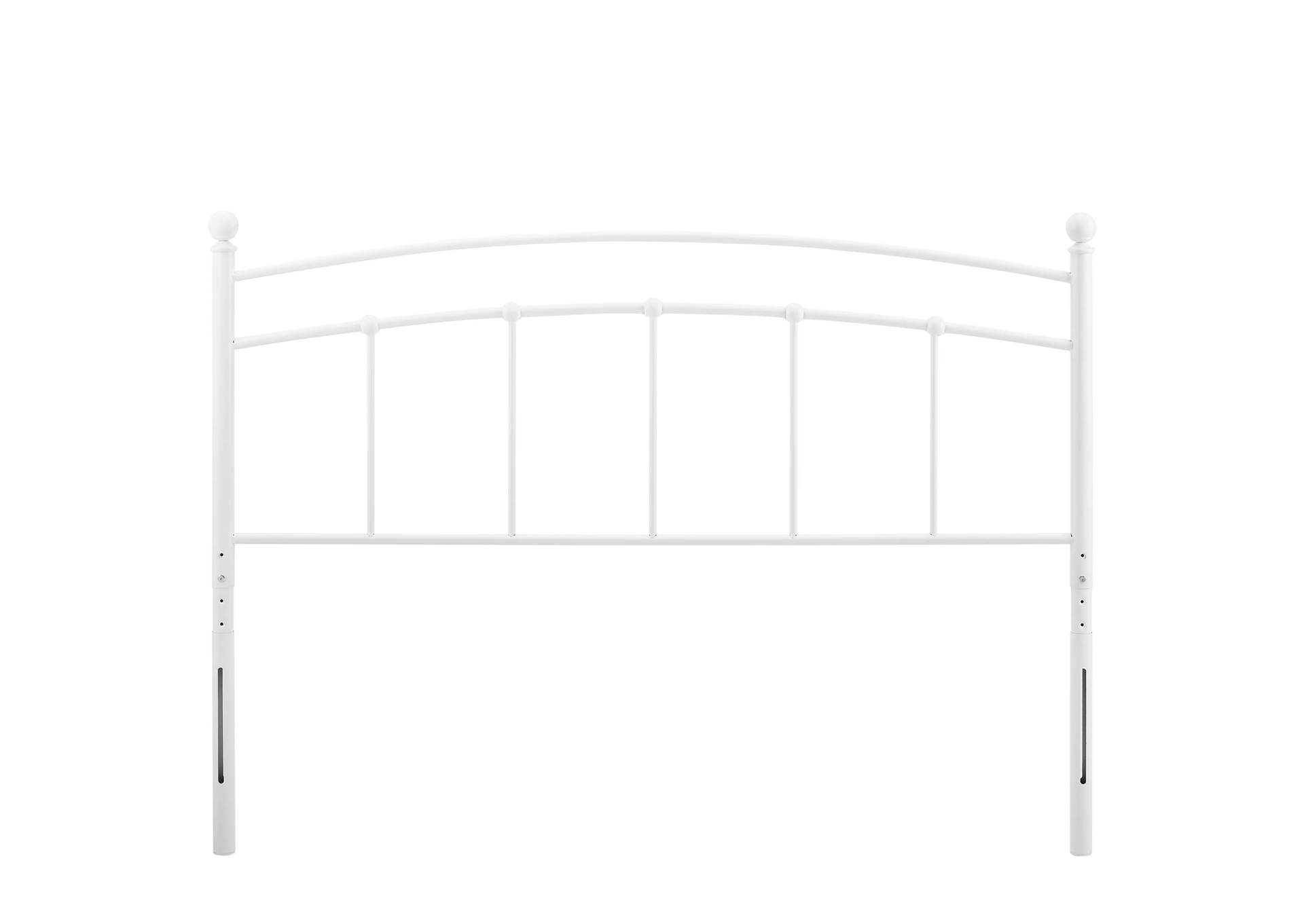 Abigail White Queen Metal Headboard,Modway