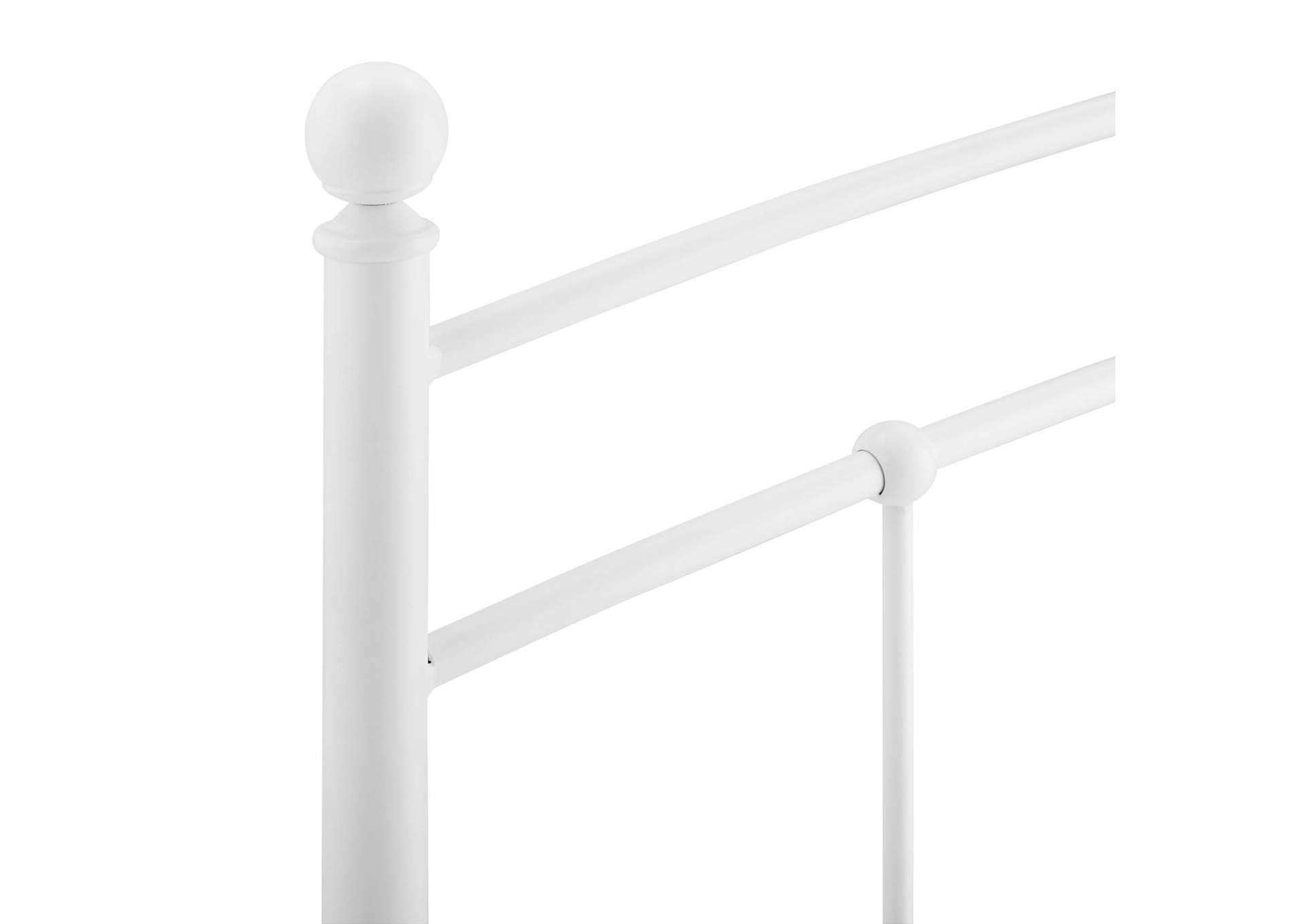 Abigail White Queen Metal Headboard,Modway