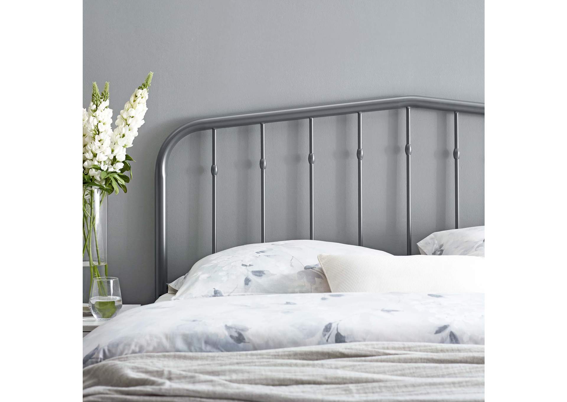 Lennon Gray Full Metal Headboard,Modway